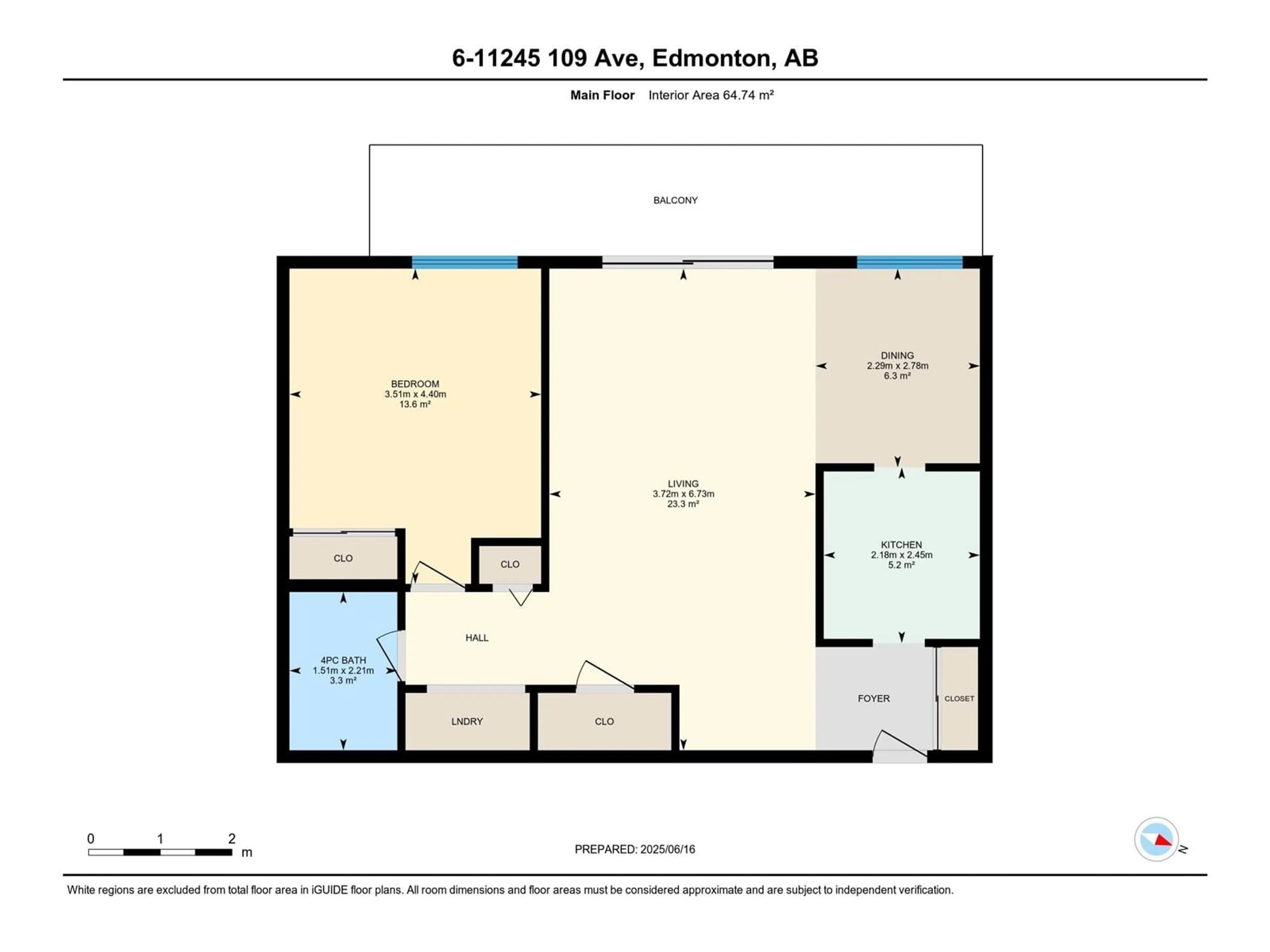 Floor plan for #6 - 11245 109 AV, Edmonton Alberta T5H4B1