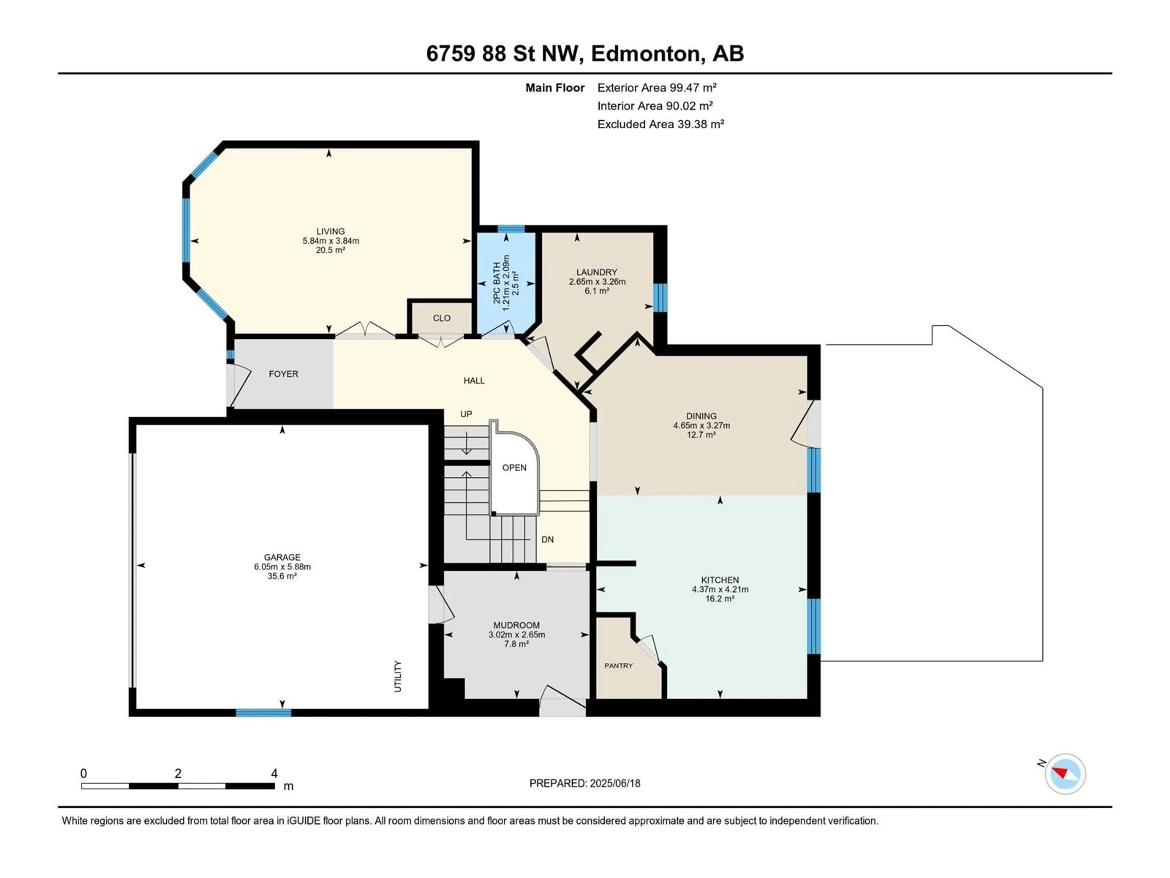 Floor plan for 6759 88 ST, Edmonton Alberta T6E4Y4