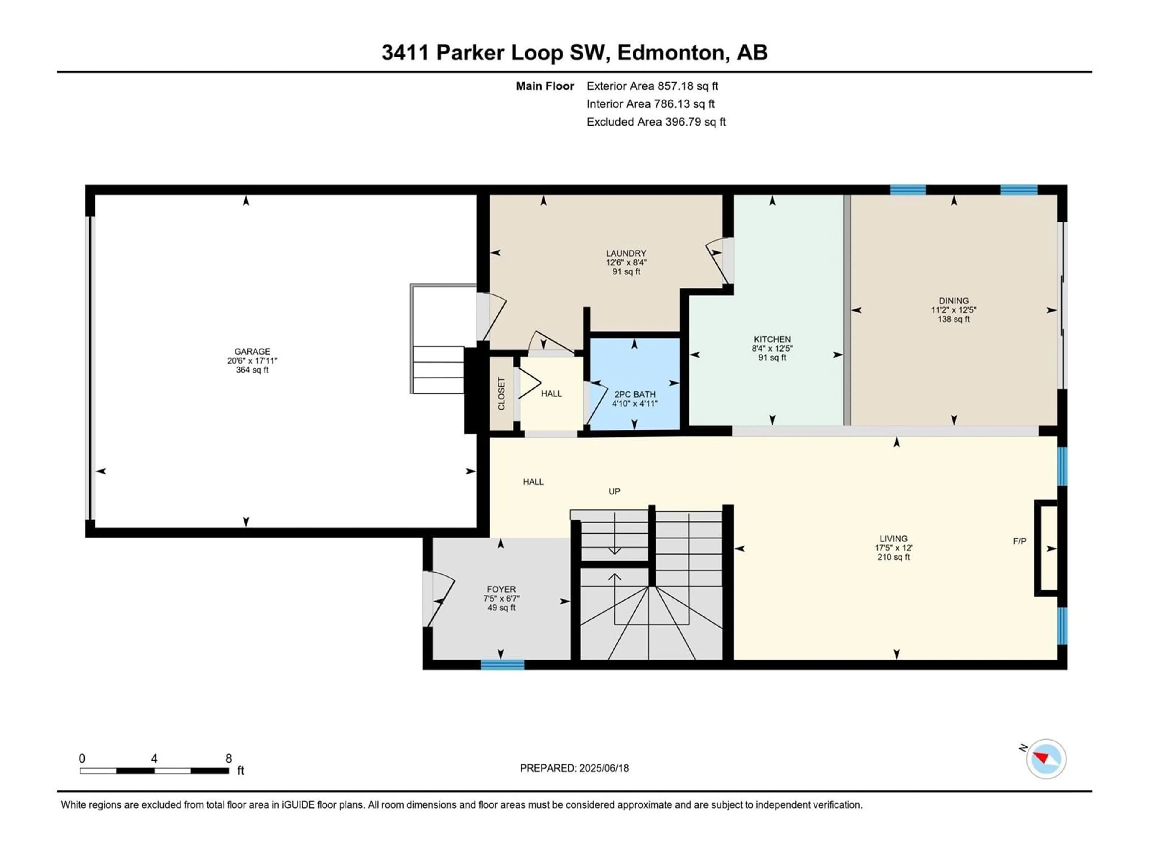 Floor plan for SW - 3411 PARKER LO, Edmonton Alberta T6W3A8