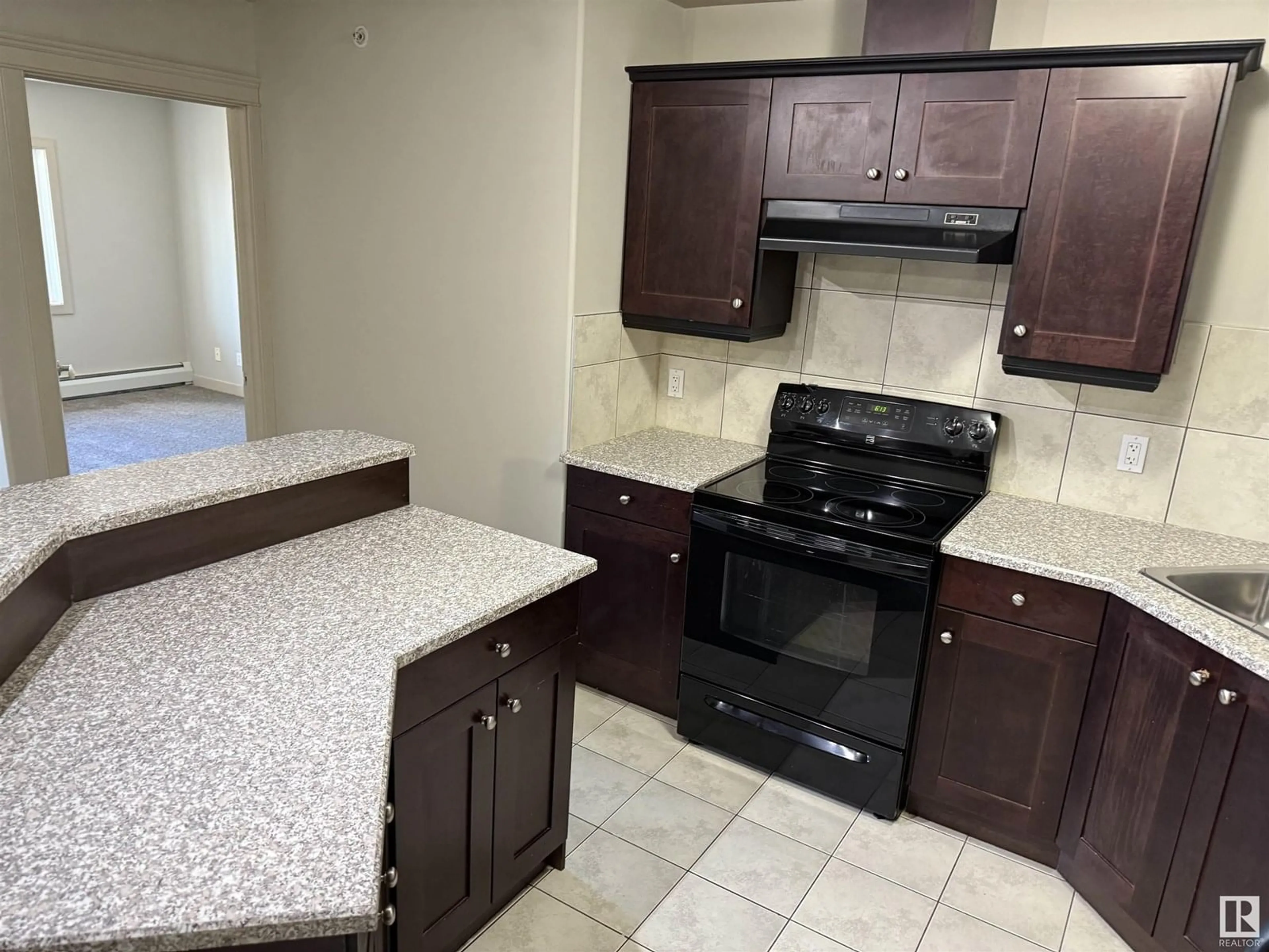 Standard kitchen, ceramic/tile floor for #402 - 4415 48 ST, Leduc Alberta T9E5Y3