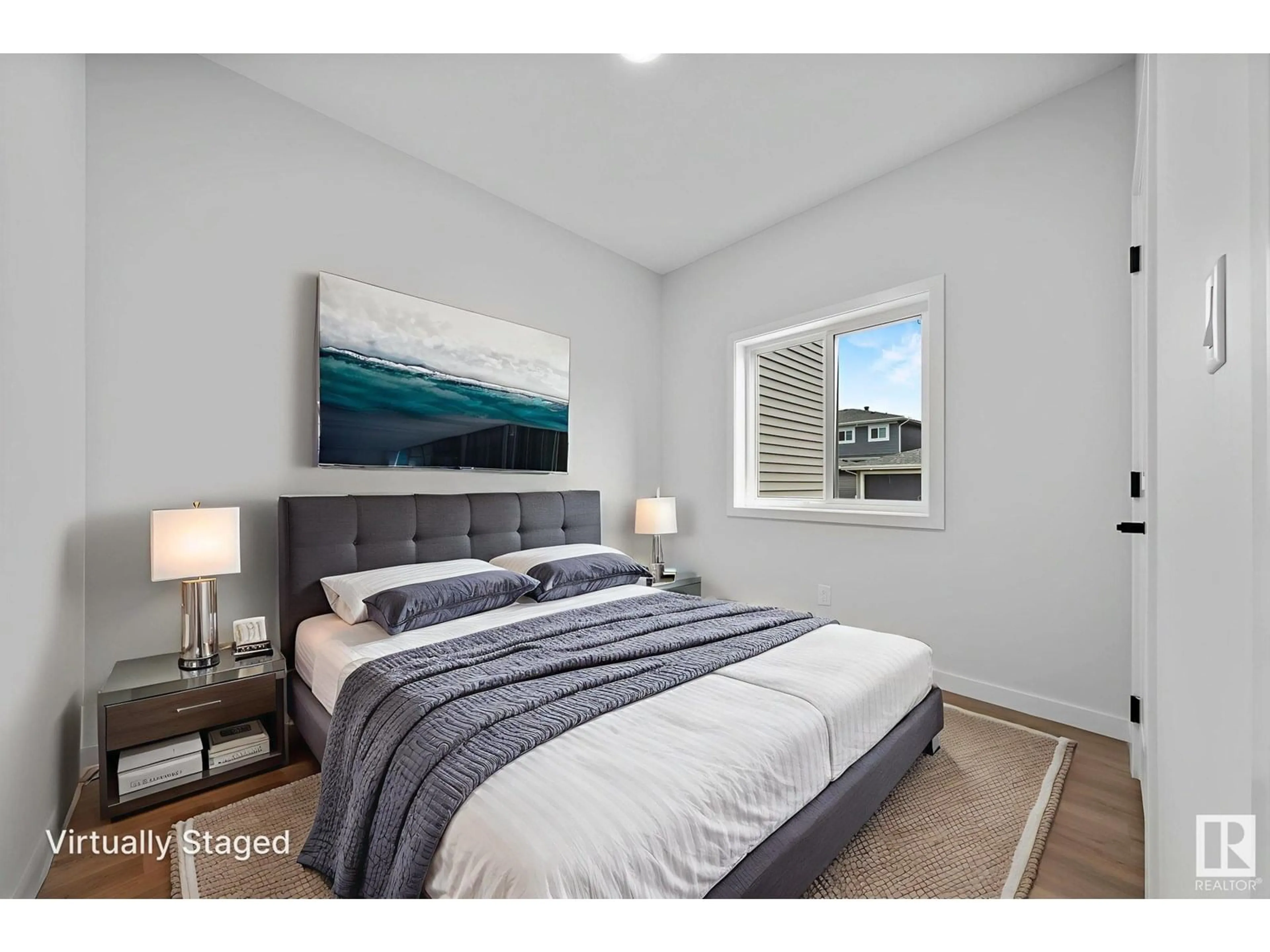 Bedroom with bed, unknown for 16521 20 AV SW, Edmonton Alberta T6W5K1