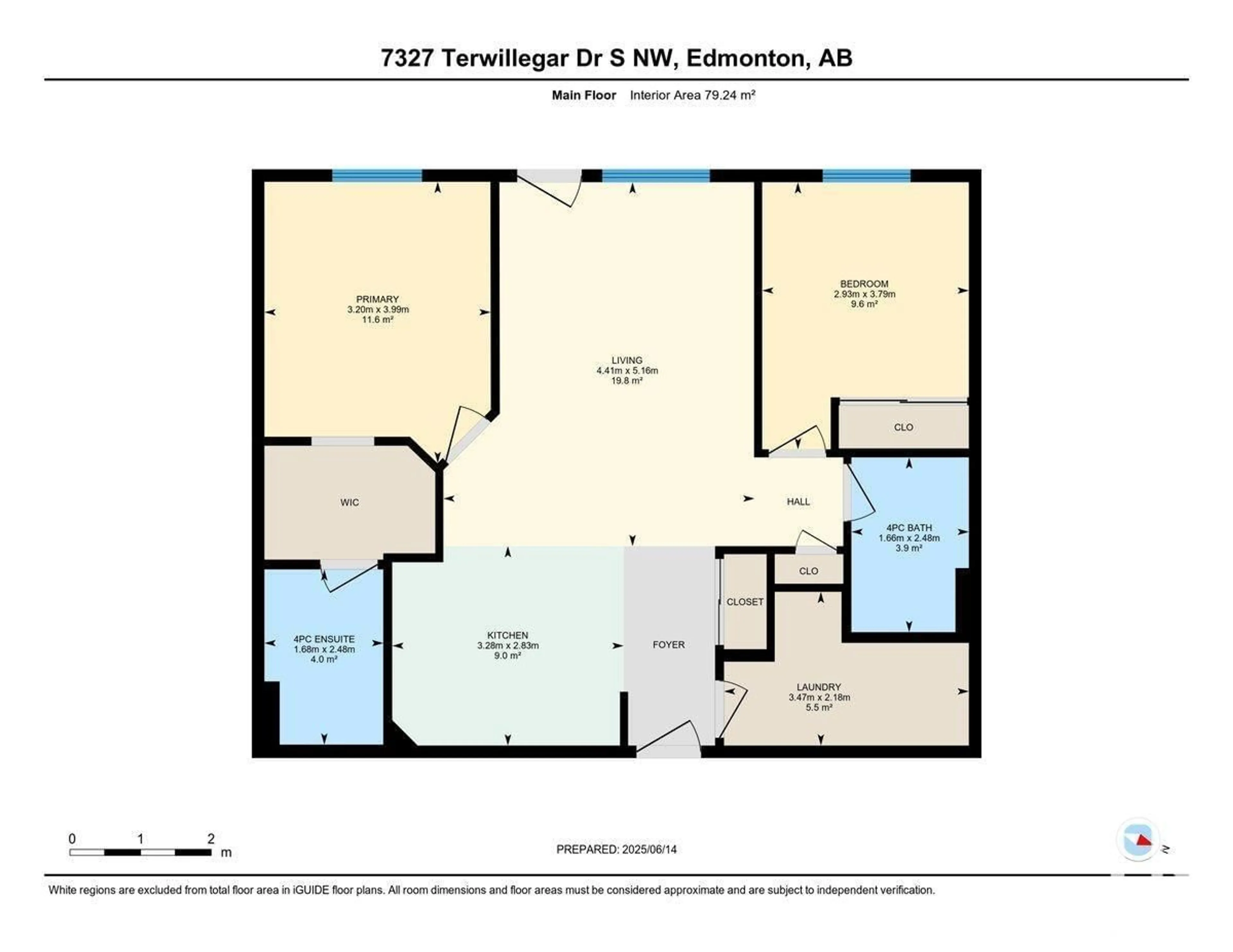 Floor plan for 7327 - 7215 SOUTH TERWILLEGAR DR, Edmonton Alberta T6R0L8