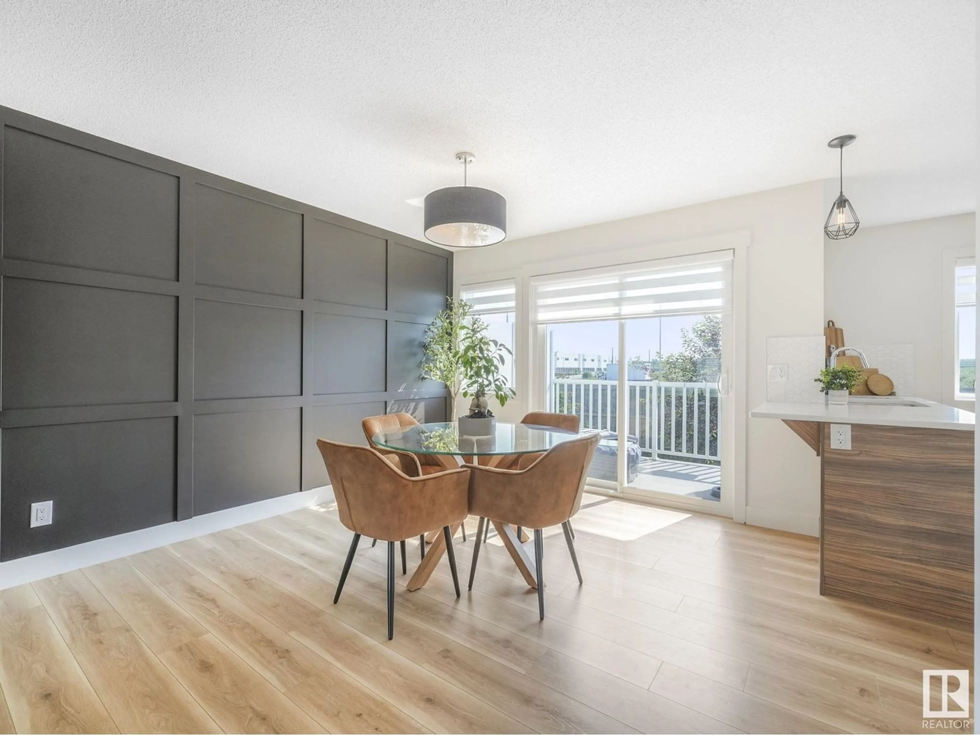 Dining room, wood/laminate floor for #40 - 1391 STARLING DR, Edmonton Alberta T5S0L3
