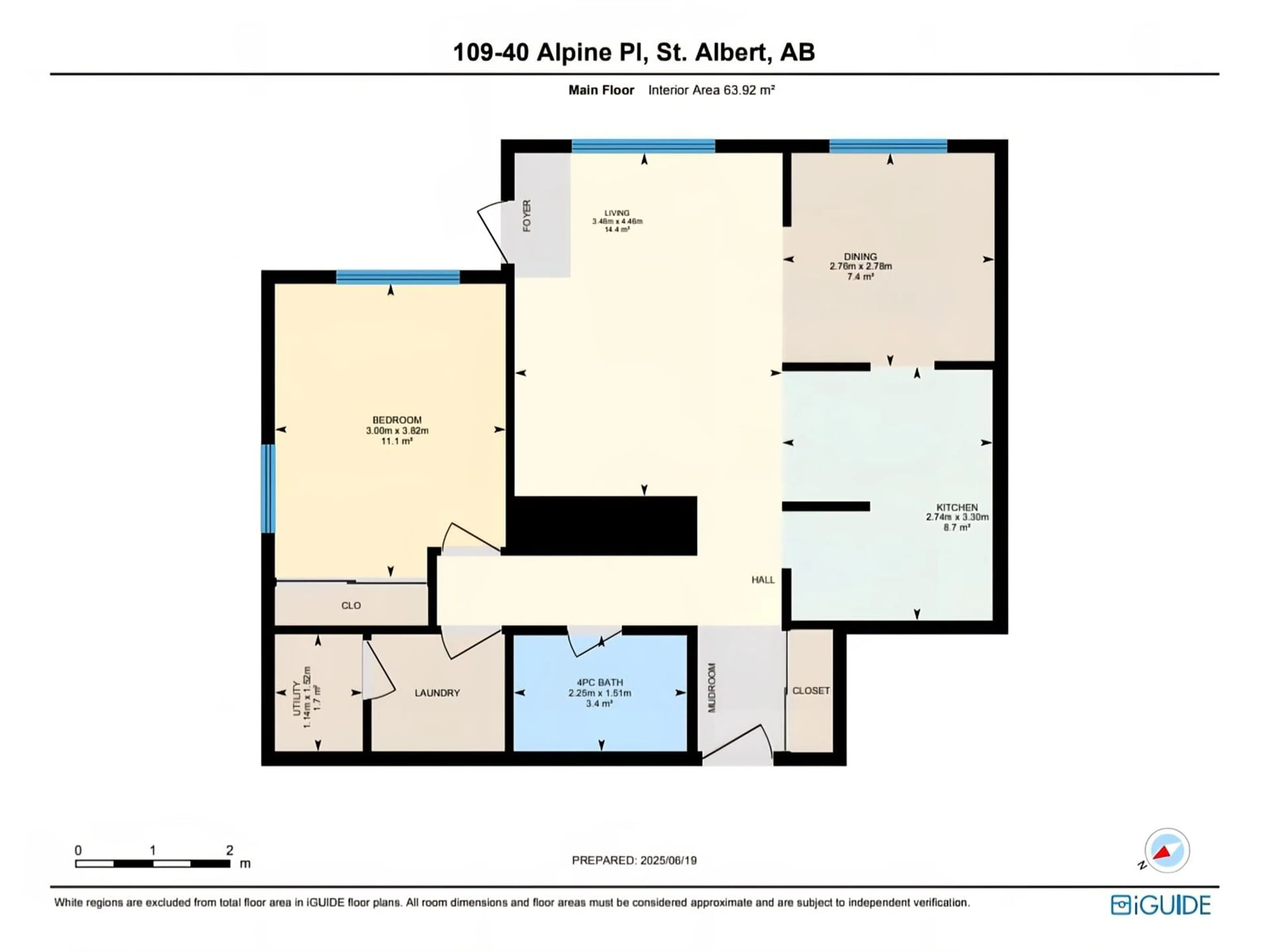 Floor plan for 40 - 109 ALPINE PL, St. Albert Alberta T8N3Y2