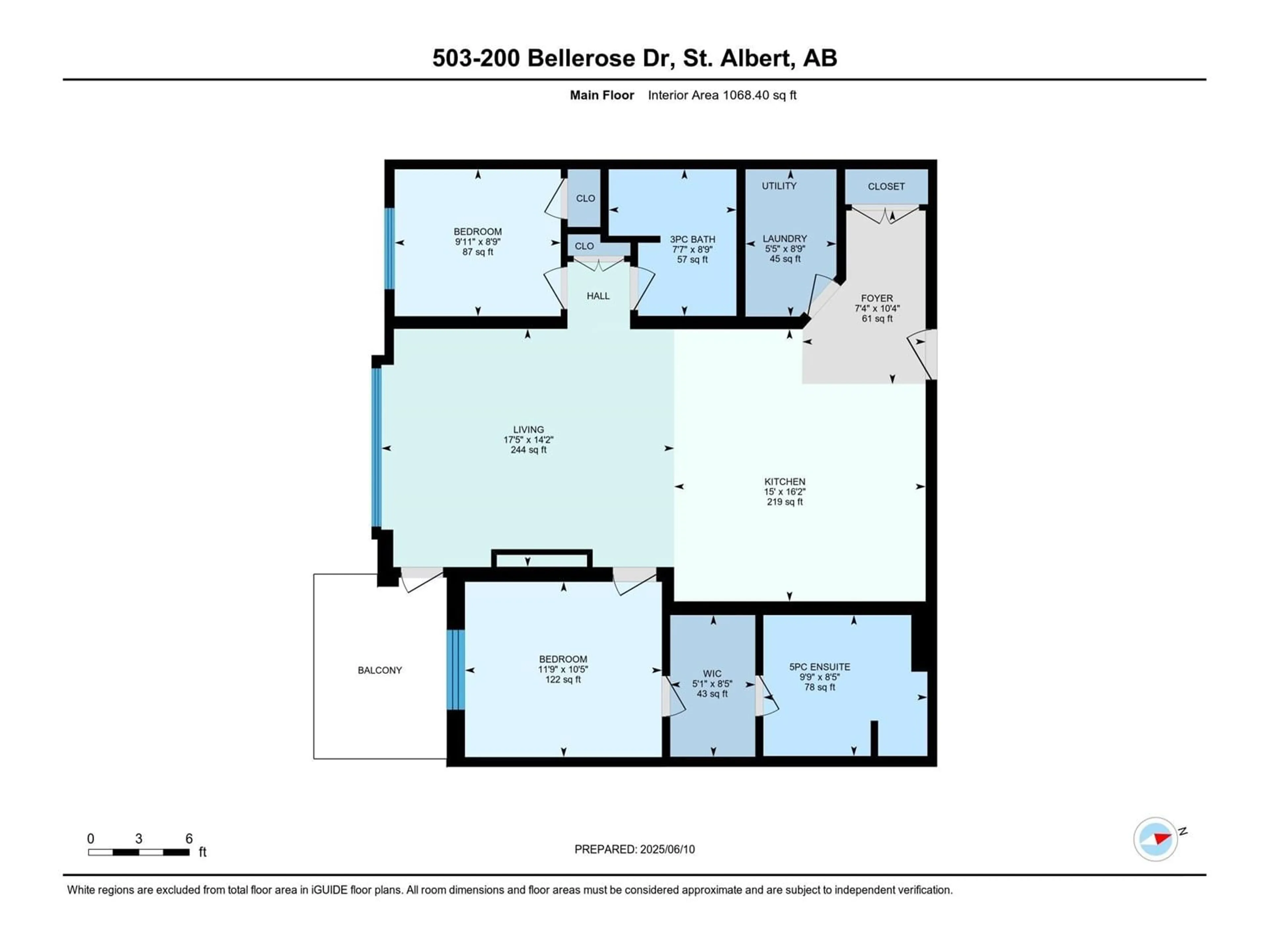 Floor plan for #503 - 200 BELLEROSE DR, St. Albert Alberta T8N7P7