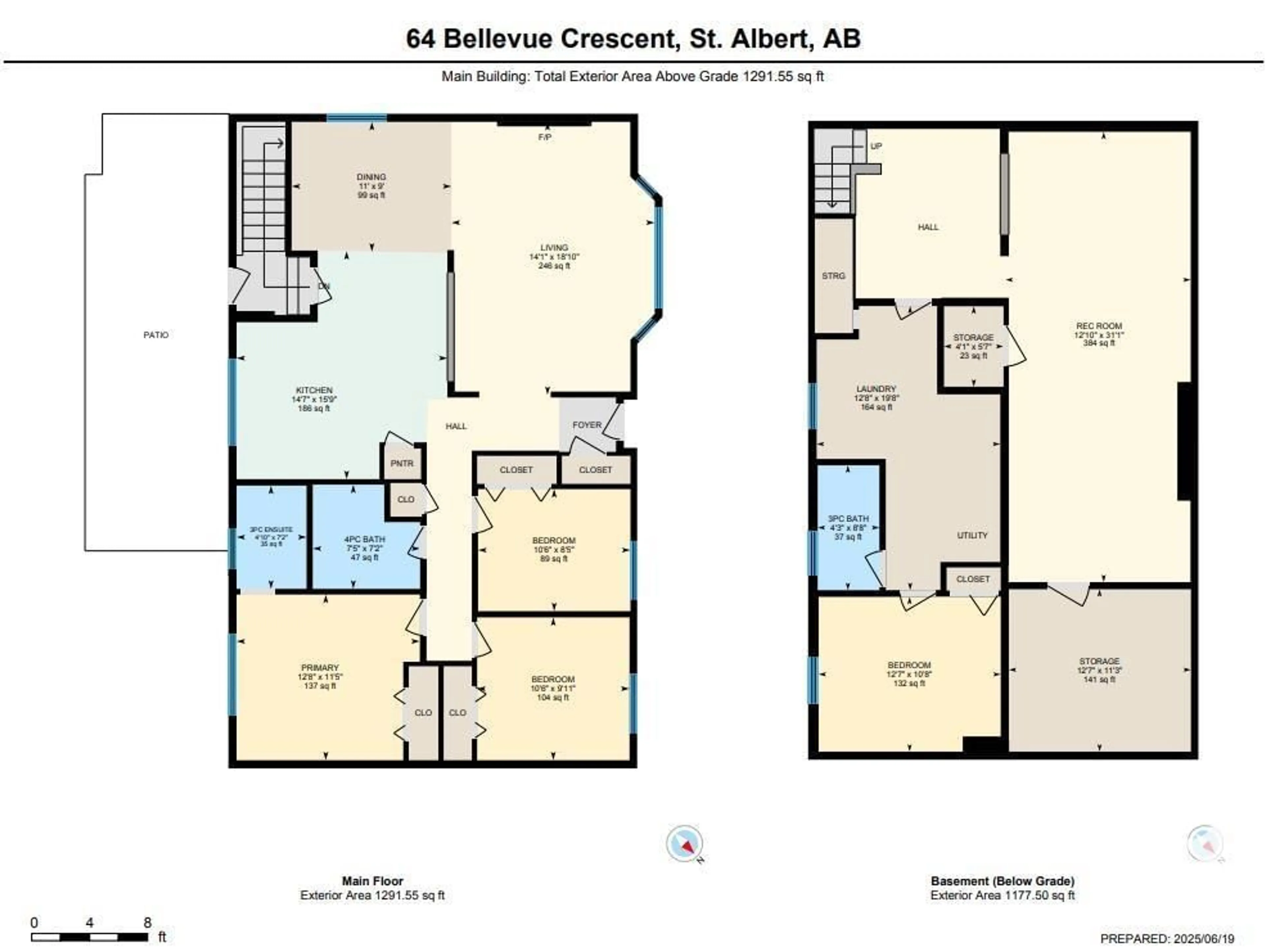 Floor plan for 64 BELLEVUE CR, St. Albert Alberta T8N0A6