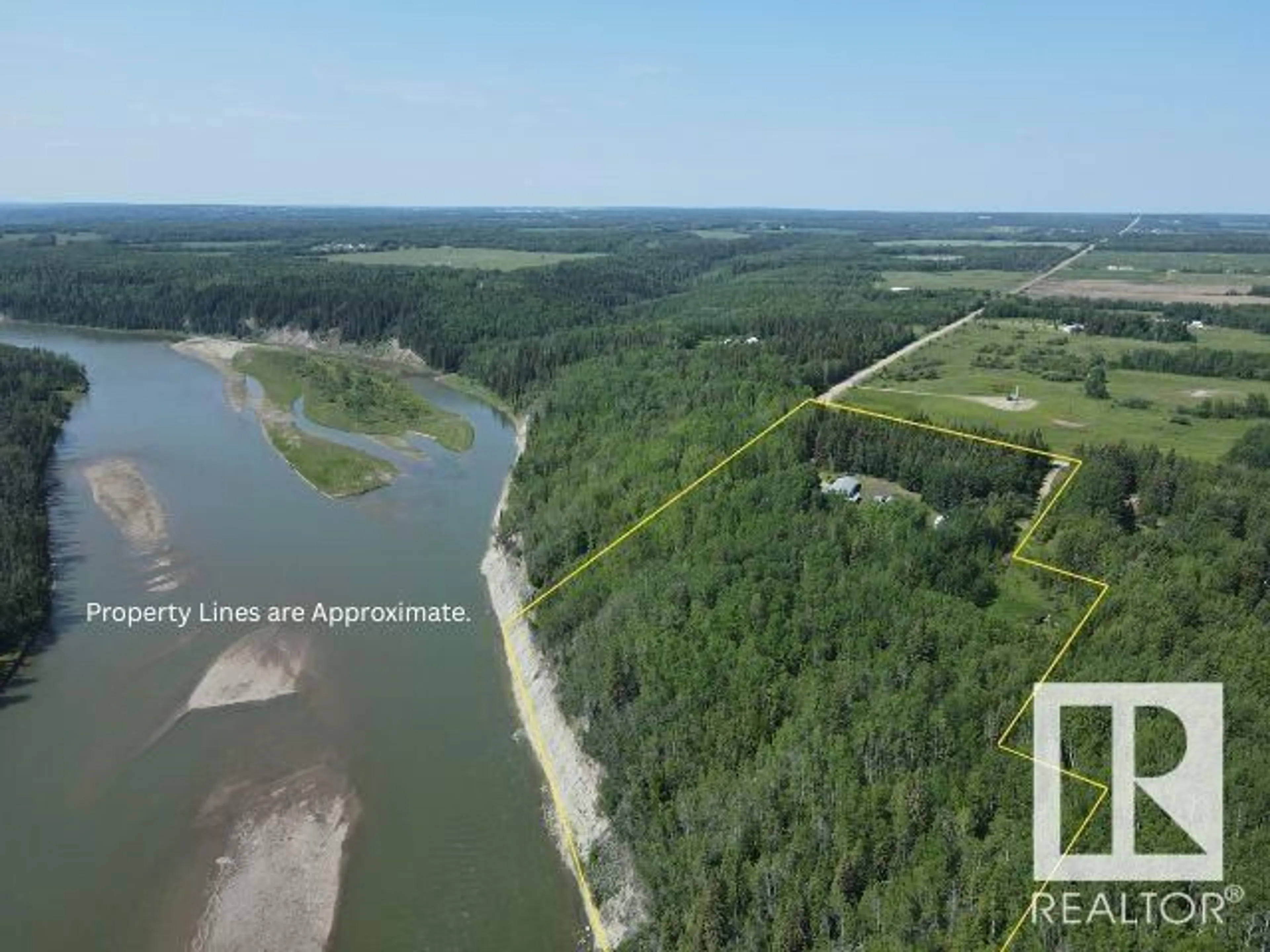 A pic from outside/outdoor area/front of a property/back of a property/a pic from drone, water/lake/river/ocean view for 50001 RANGE ROAD 70, Rural Brazeau County Alberta T0E1Z0