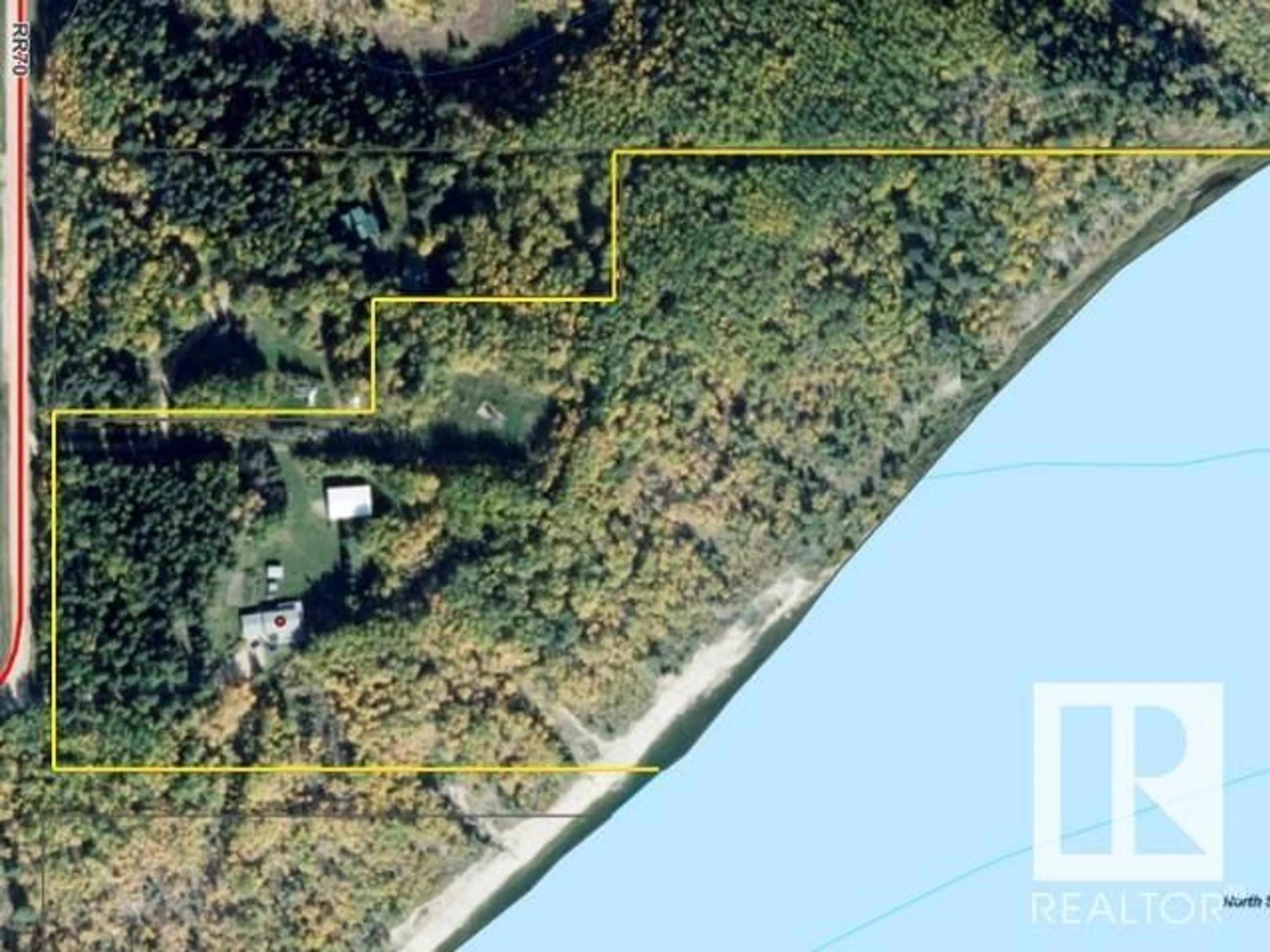 A pic from outside/outdoor area/front of a property/back of a property/a pic from drone, water/lake/river/ocean view for 50001 RANGE ROAD 70, Rural Brazeau County Alberta T0E1Z0