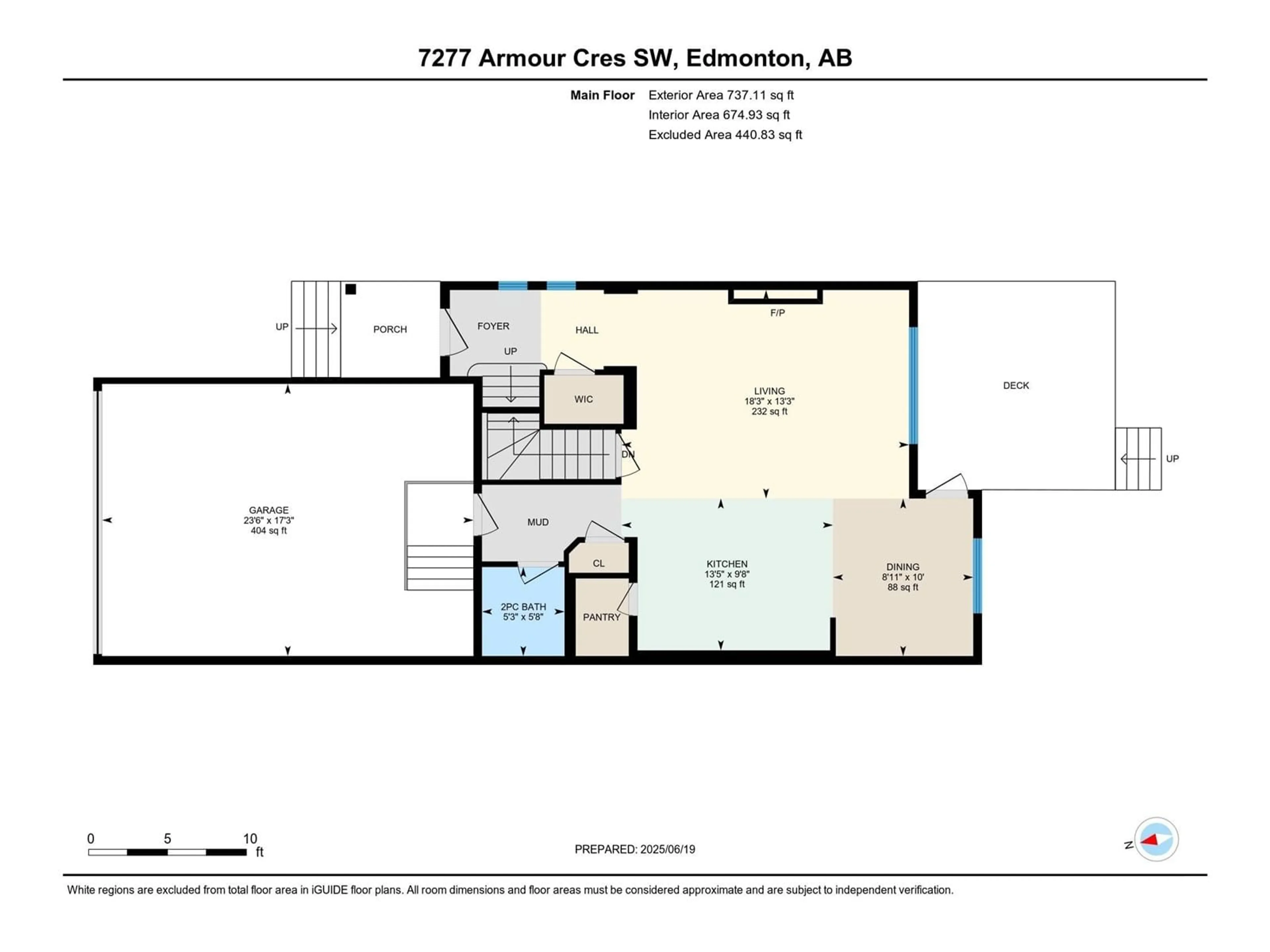 Floor plan for SW - 7277 ARMOUR CR, Edmonton Alberta T6W2S1