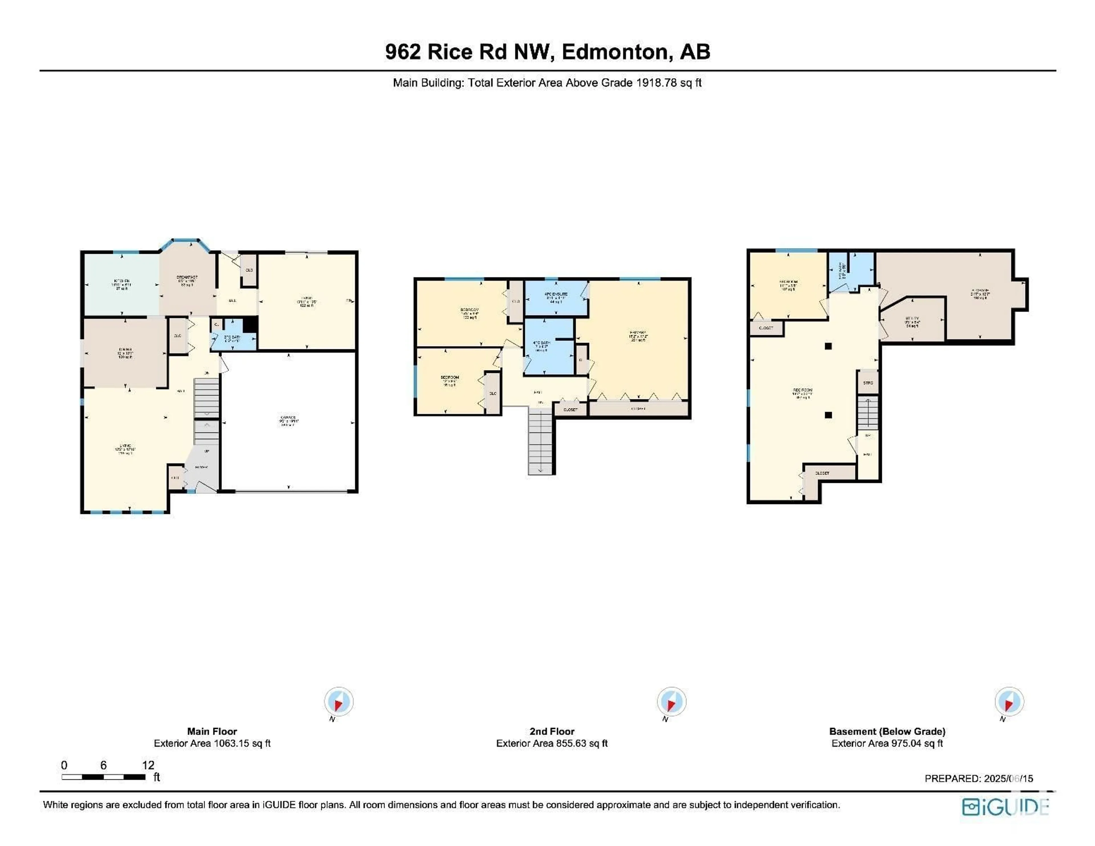 Floor plan for 962 RICE RD, Edmonton Alberta T6R1A1