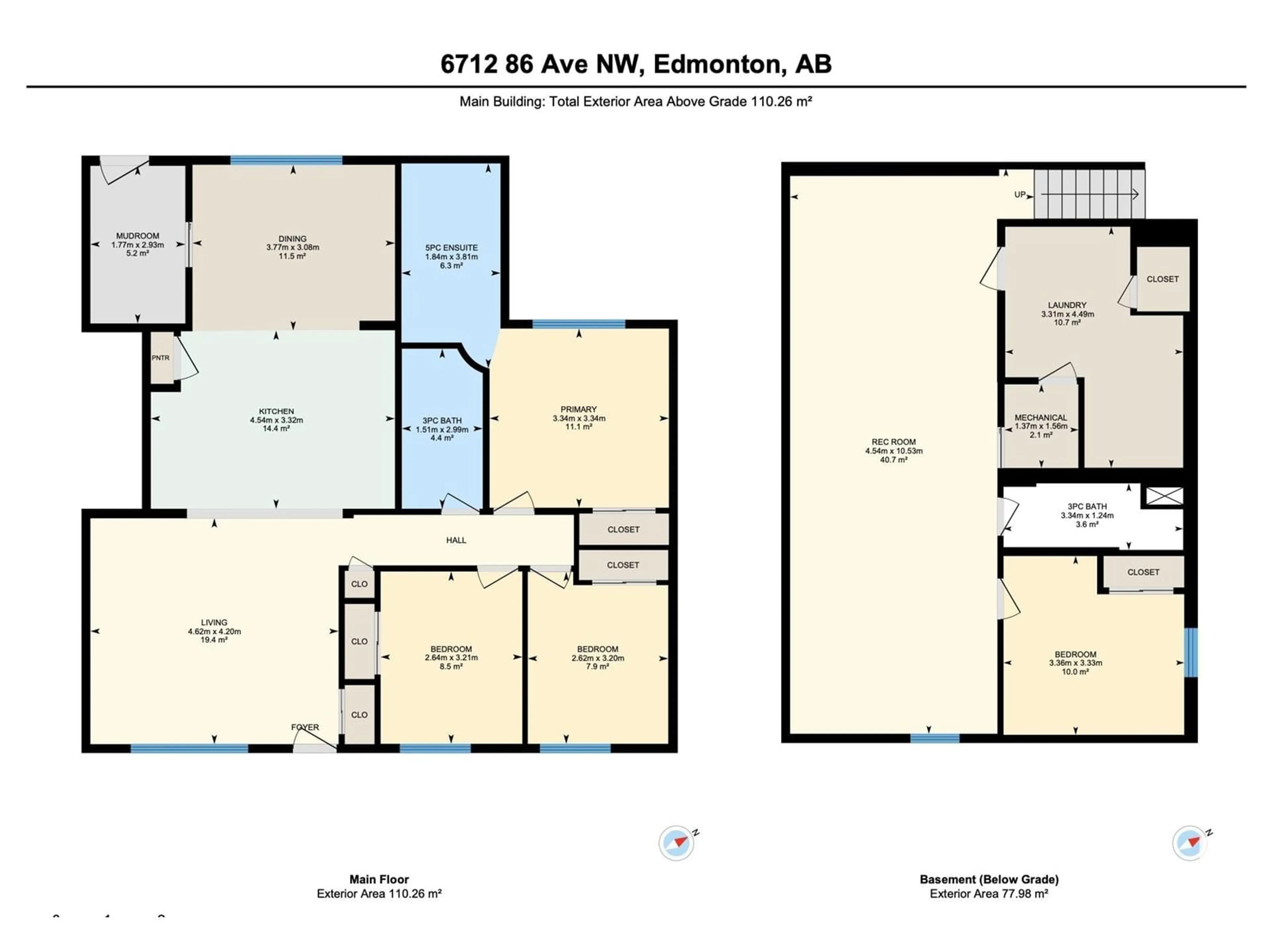 Floor plan for 6712 86 AV, Edmonton Alberta T6B2G6