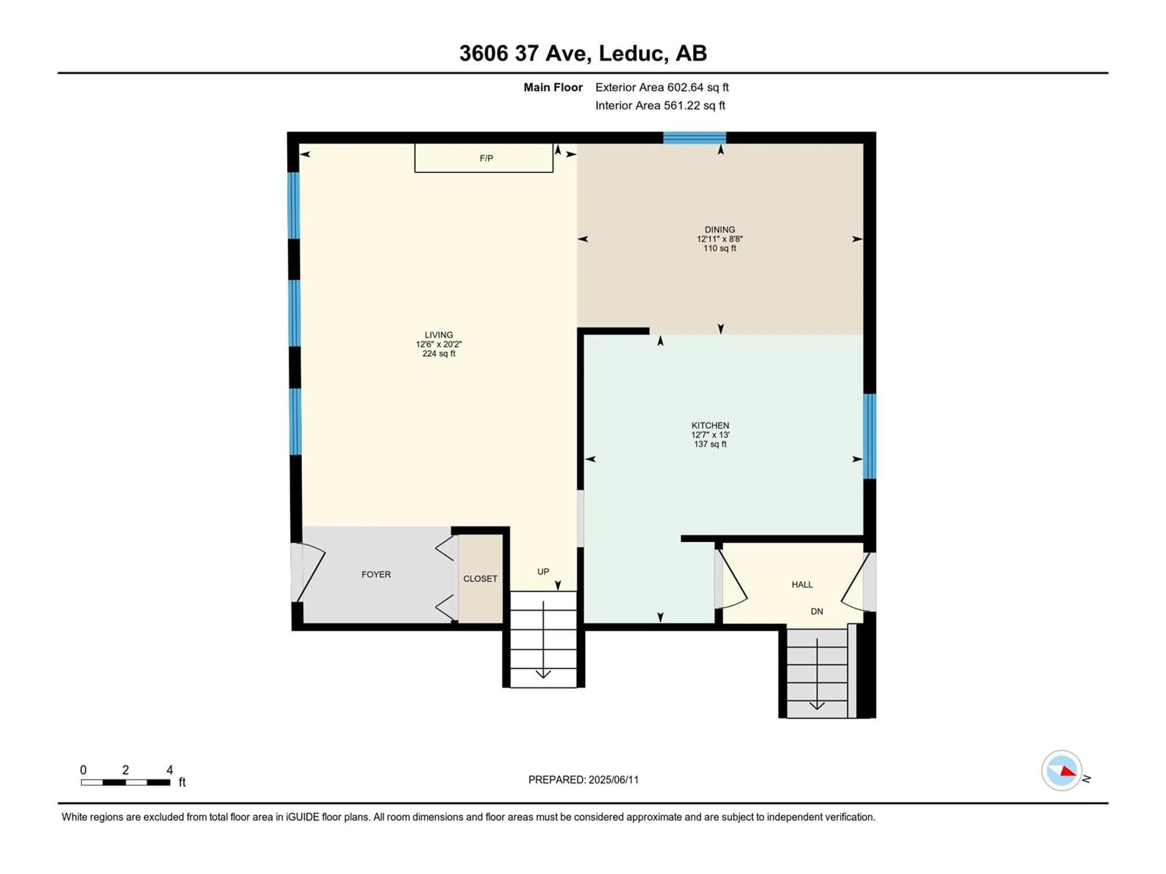 Floor plan for 3606 37 AV, Leduc Alberta T9E6G7