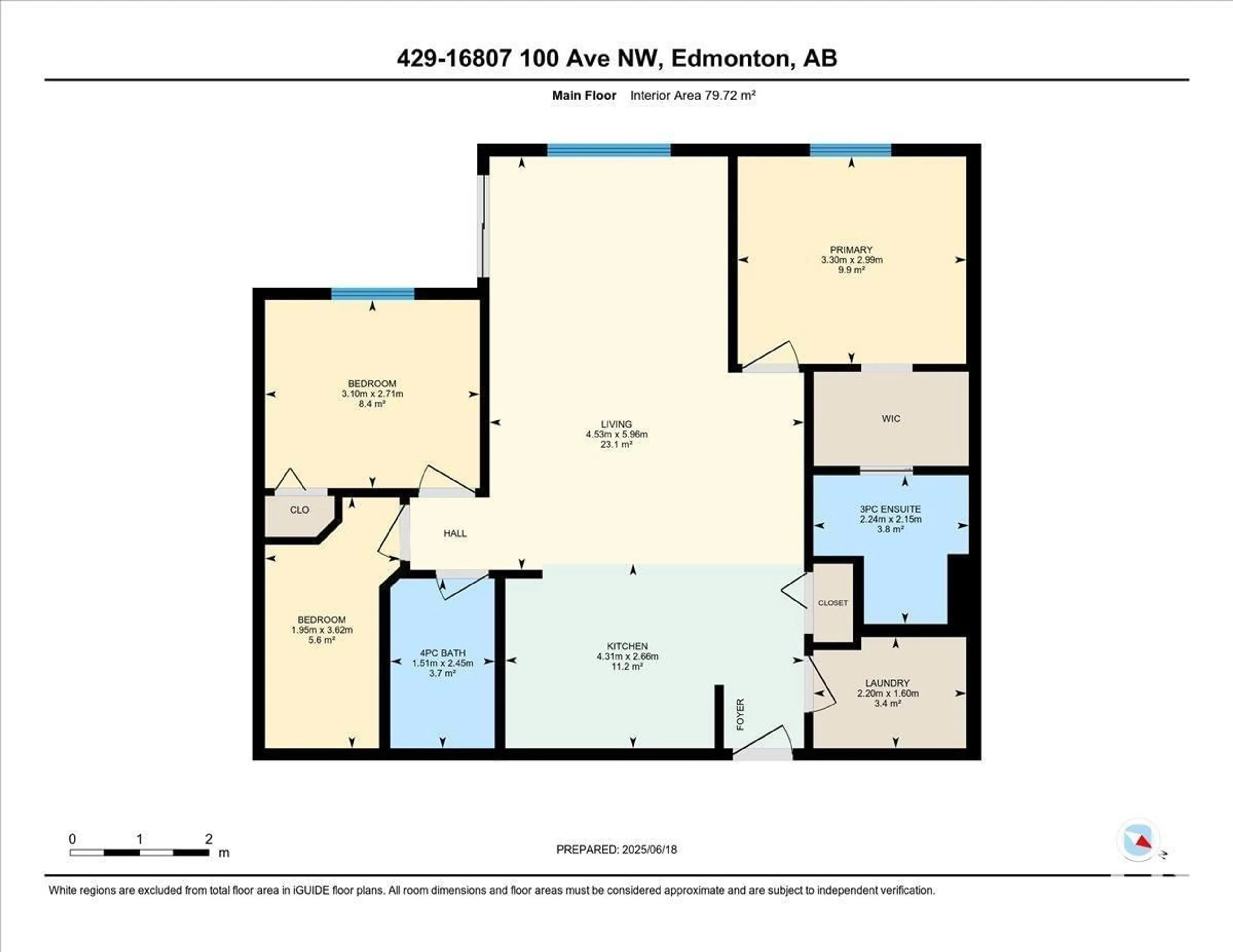 Floor plan for NW - 429 16807 100 AV, Edmonton Alberta T5P4Z6