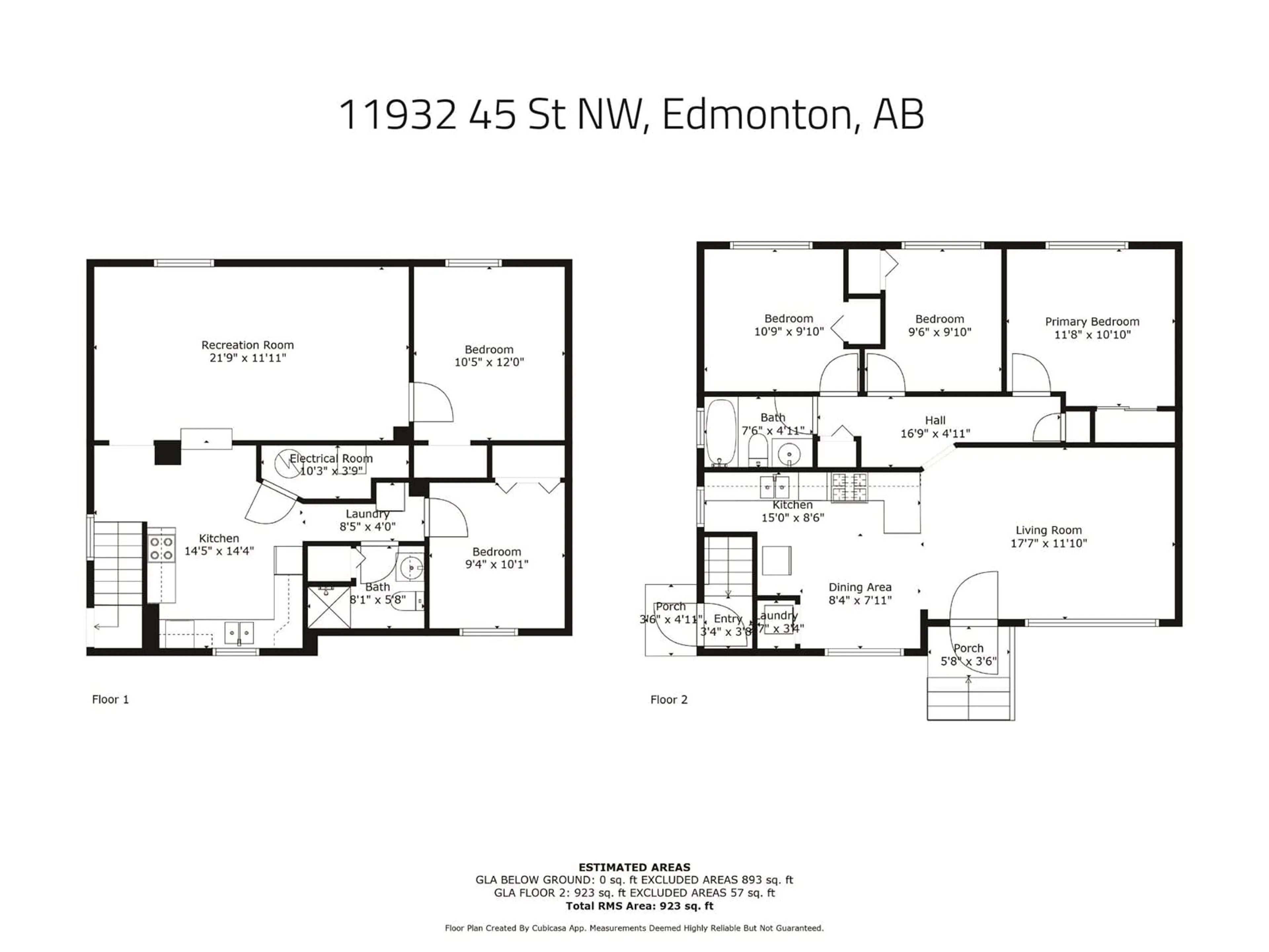 Floor plan for NW - 11932 45 ST, Edmonton Alberta T5W2T6