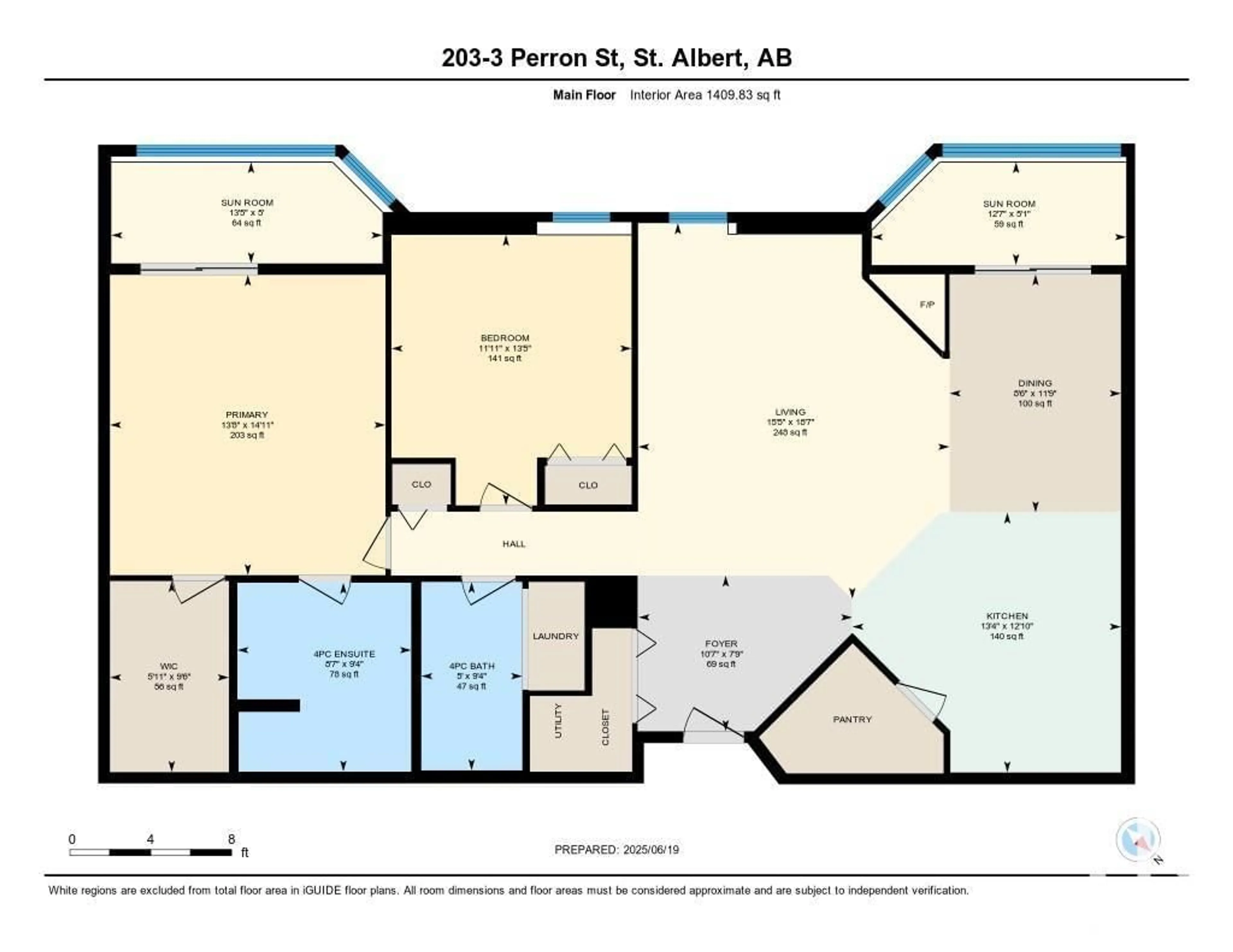 Floor plan for 3 - 203 PERRON ST, St. Albert Alberta T8N5Z5