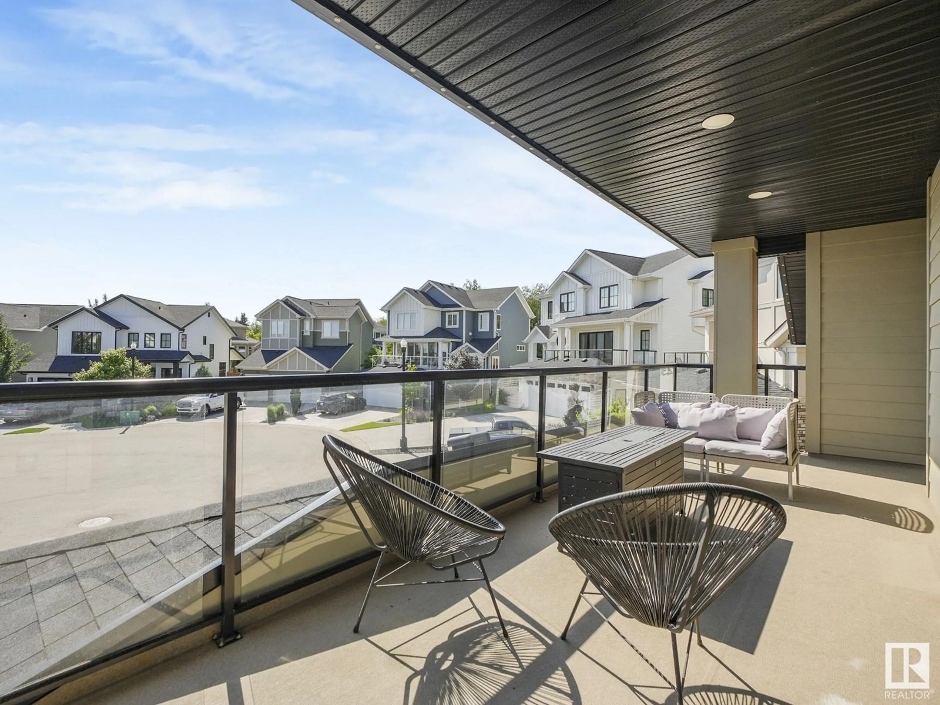 Patio, water/lake/river/ocean view for 42 LADEROUTE PL, St. Albert Alberta T8N7R2