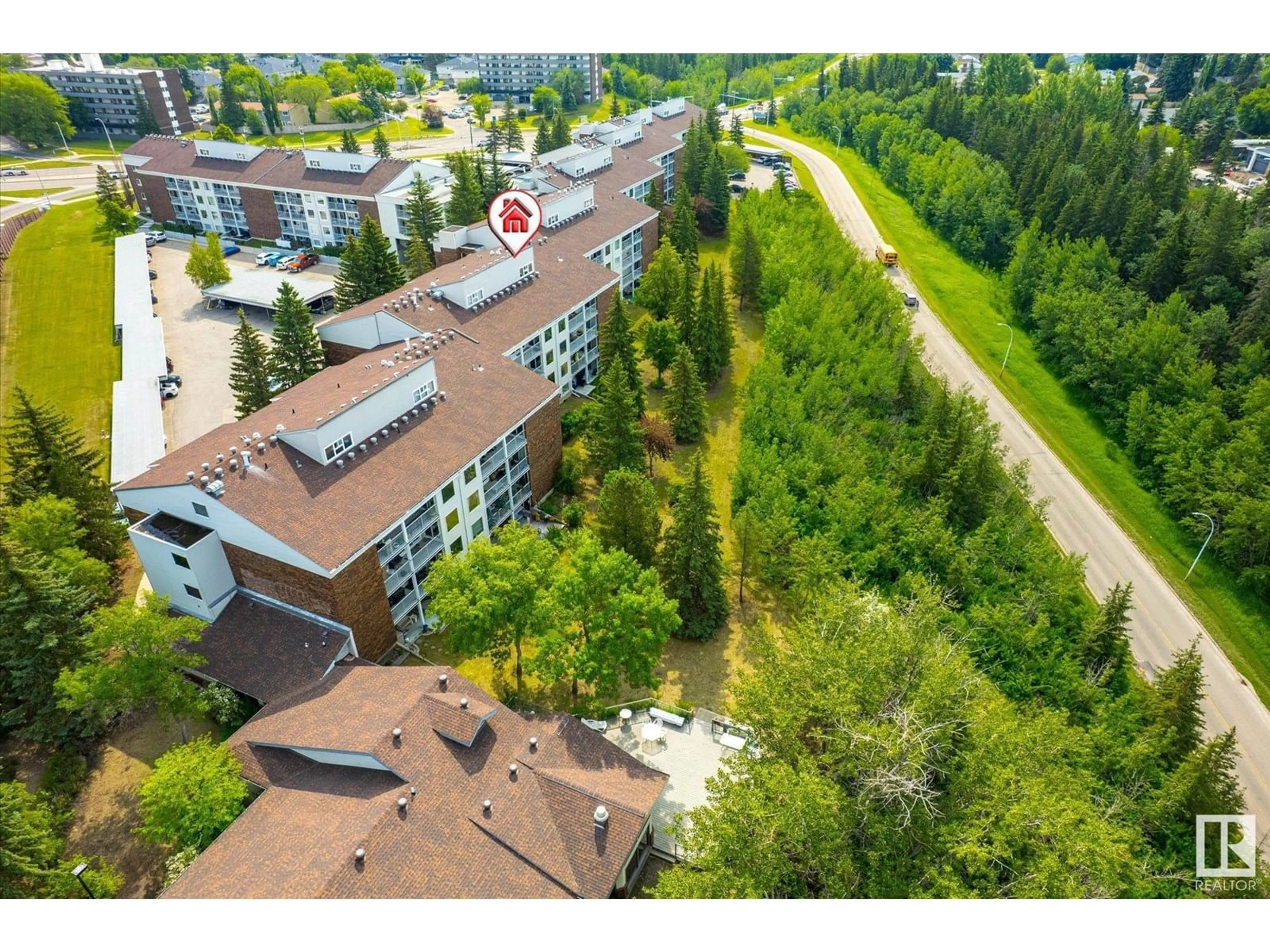 A pic from outside/outdoor area/front of a property/back of a property/a pic from drone, city buildings view from balcony for #408 - 4404 122 ST, Edmonton Alberta T6J4A9
