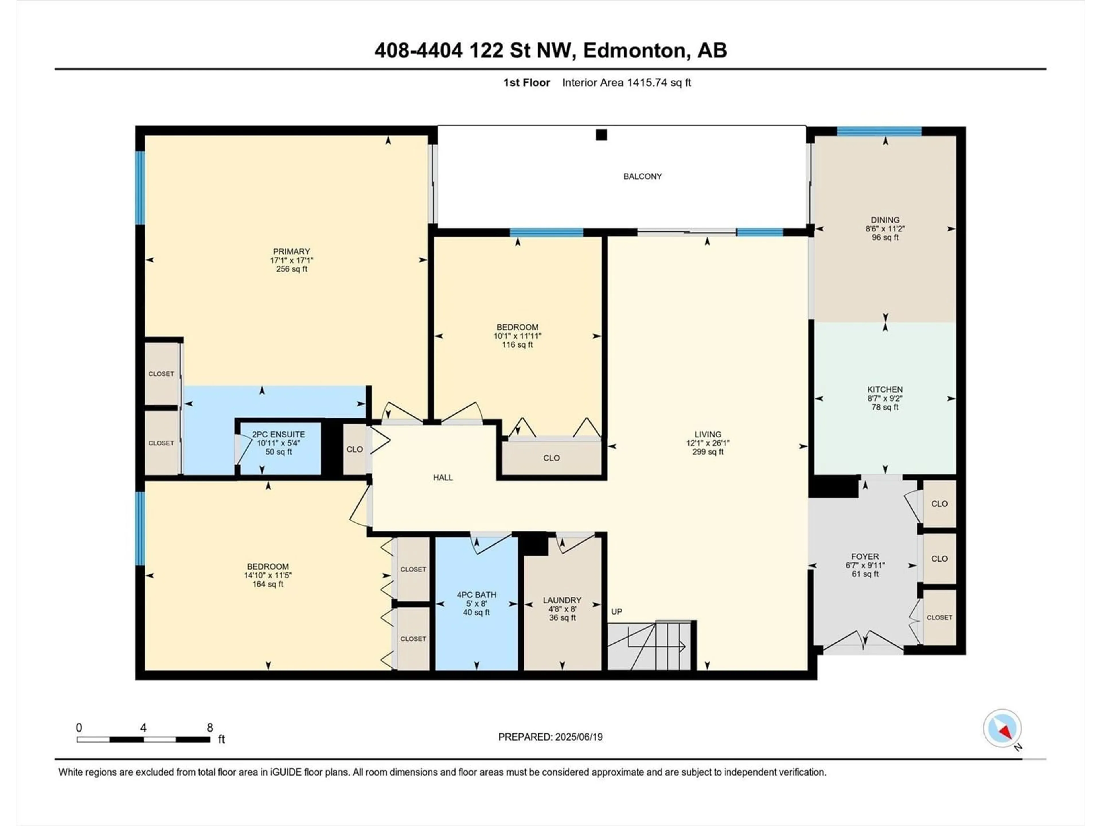 Floor plan for #408 - 4404 122 ST, Edmonton Alberta T6J4A9