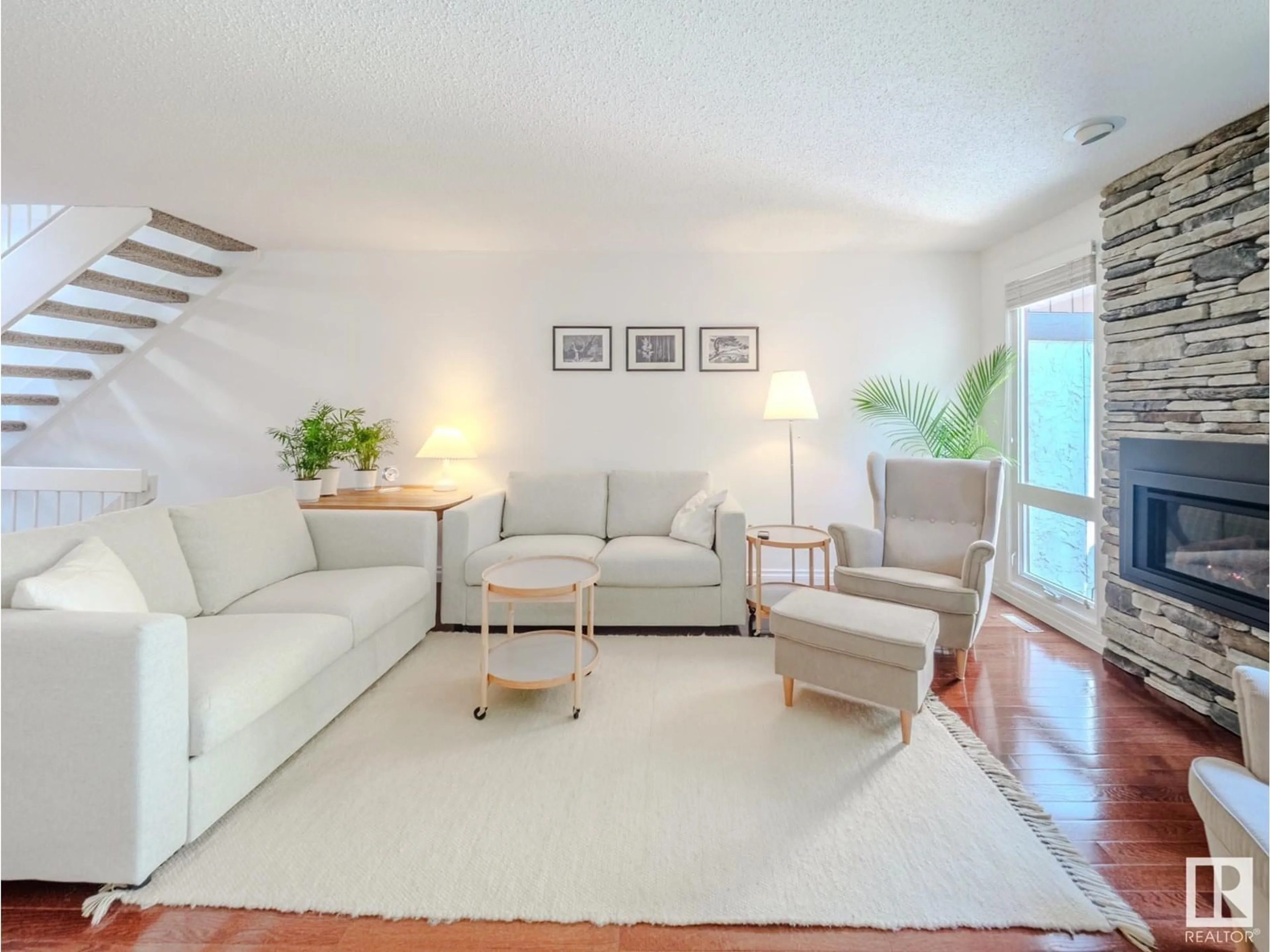 Living room with furniture, unknown for 64 HEARTHSTONE NW, Edmonton Alberta T6H5E5