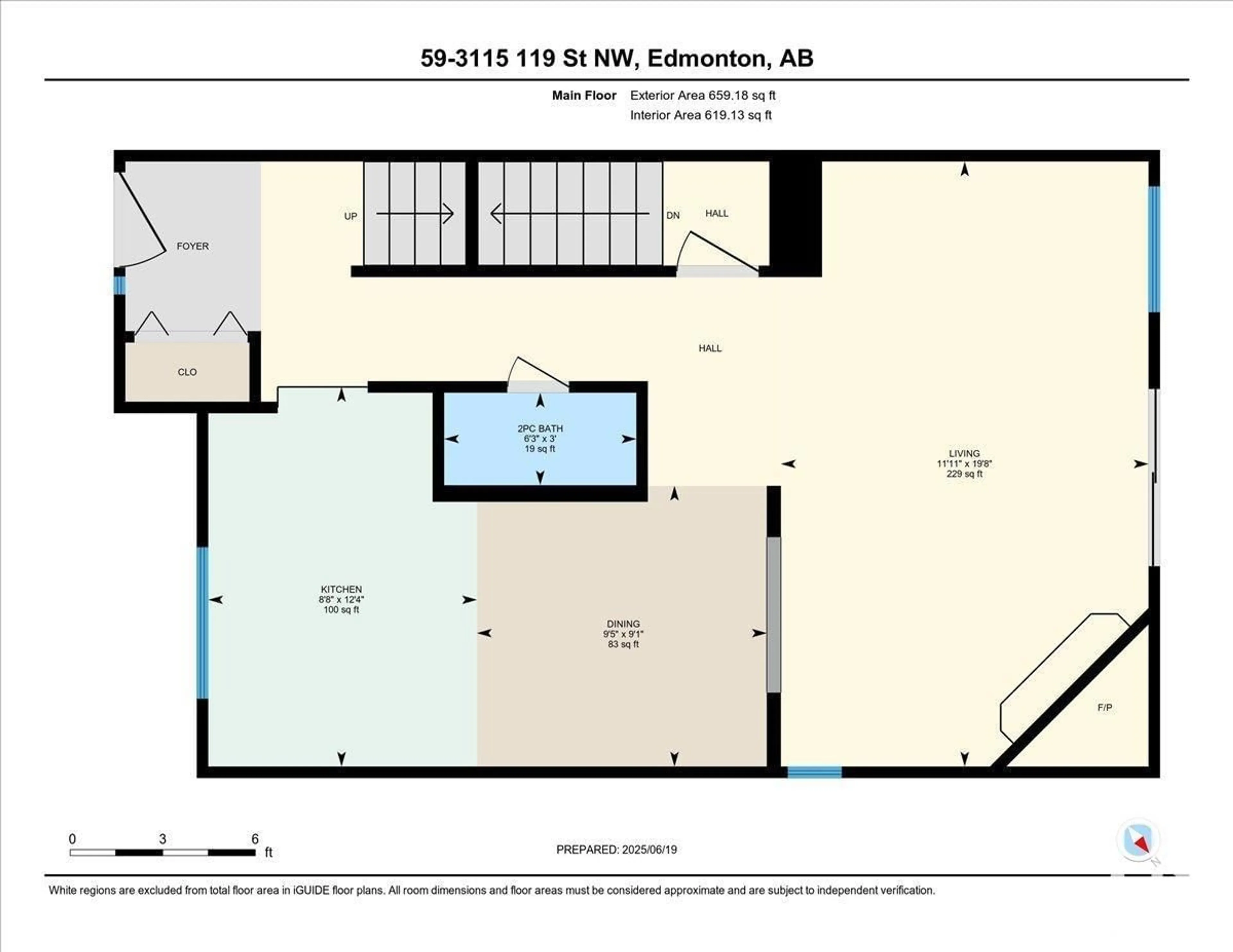Floor plan for 59 - 3115 119 ST, Edmonton Alberta T6J5N5