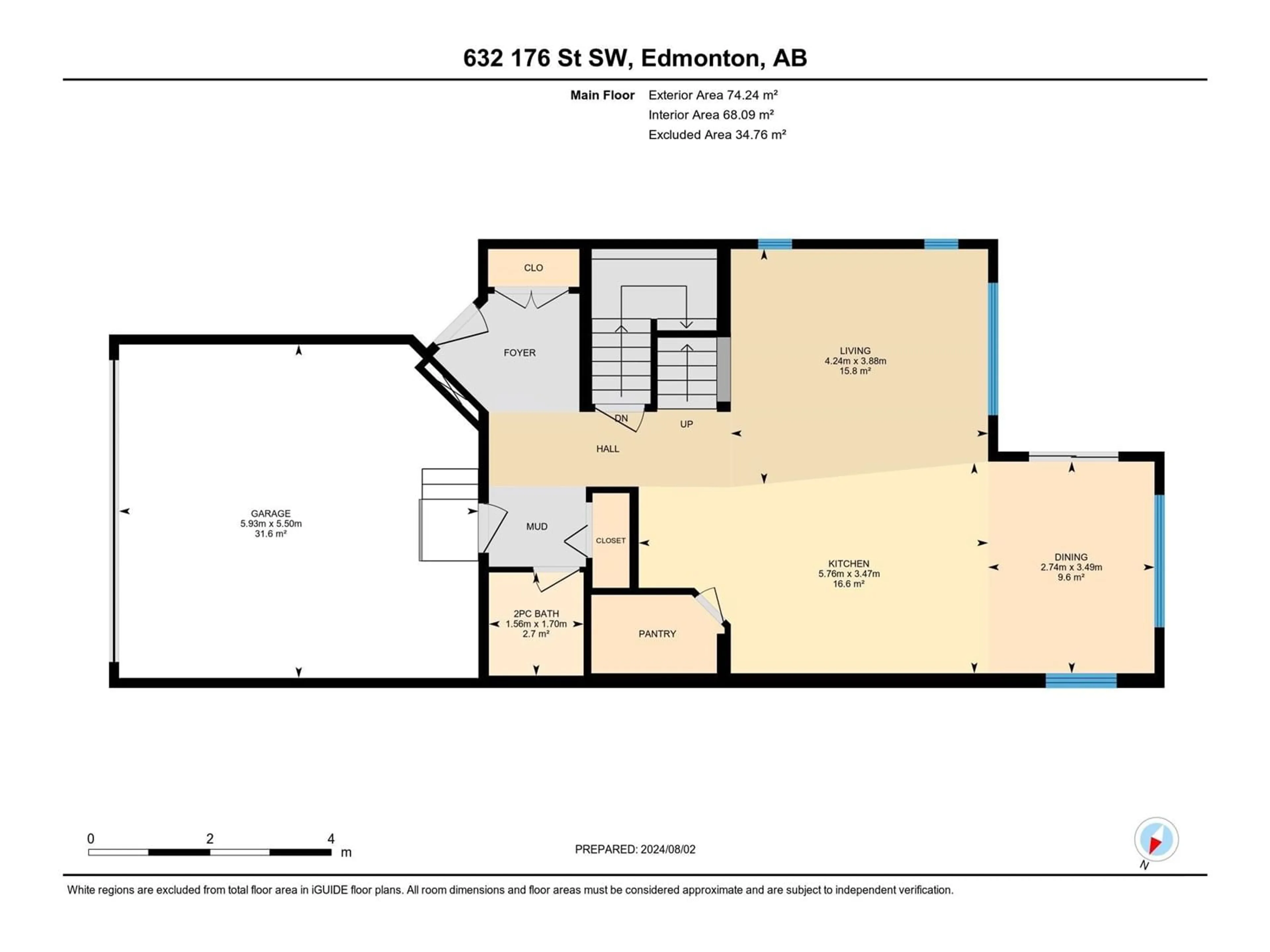 Floor plan for SW - 632 176 ST, Edmonton Alberta T6W2G7