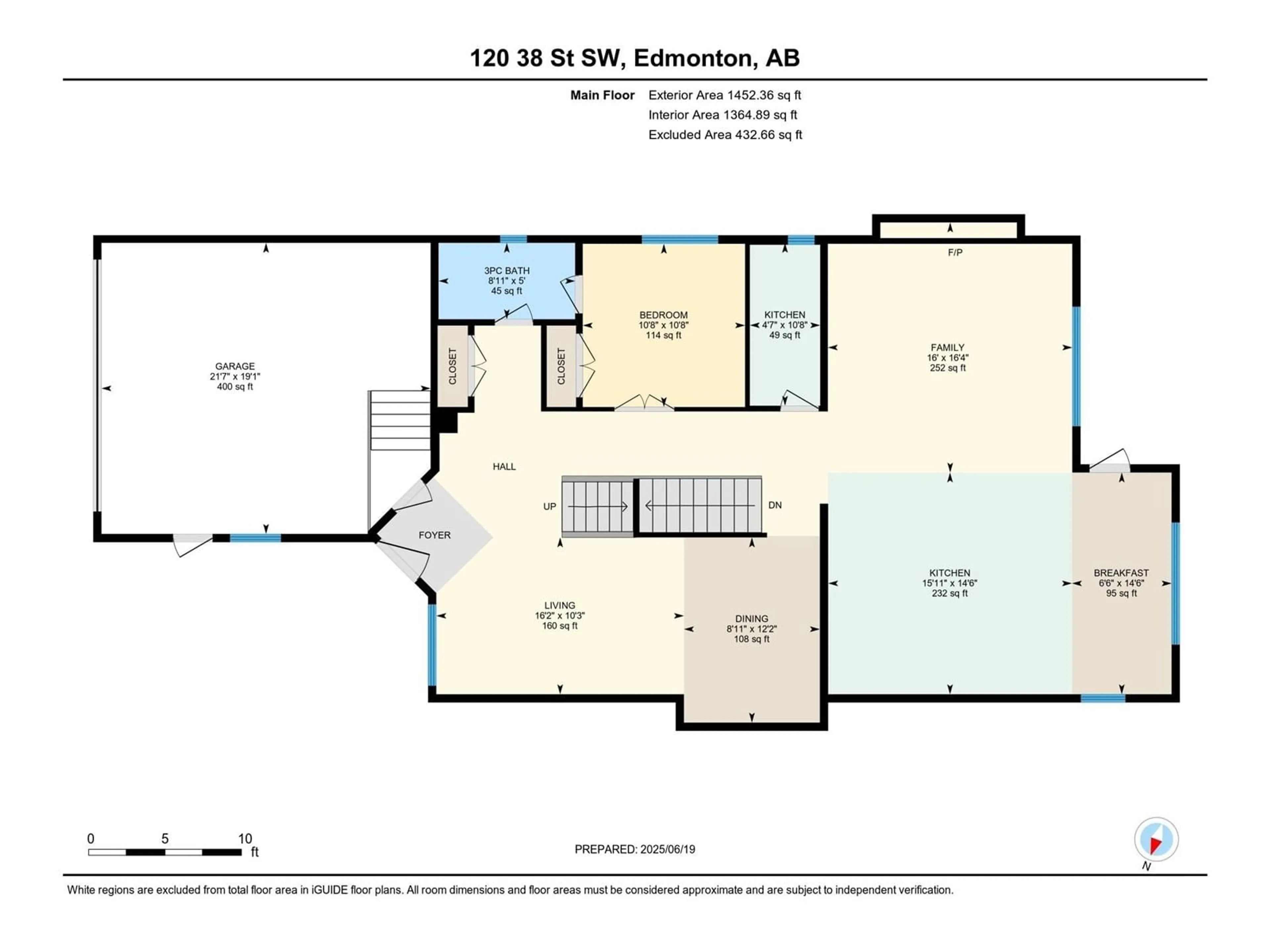Floor plan for 120 38 ST SW, Edmonton Alberta T6X2W3