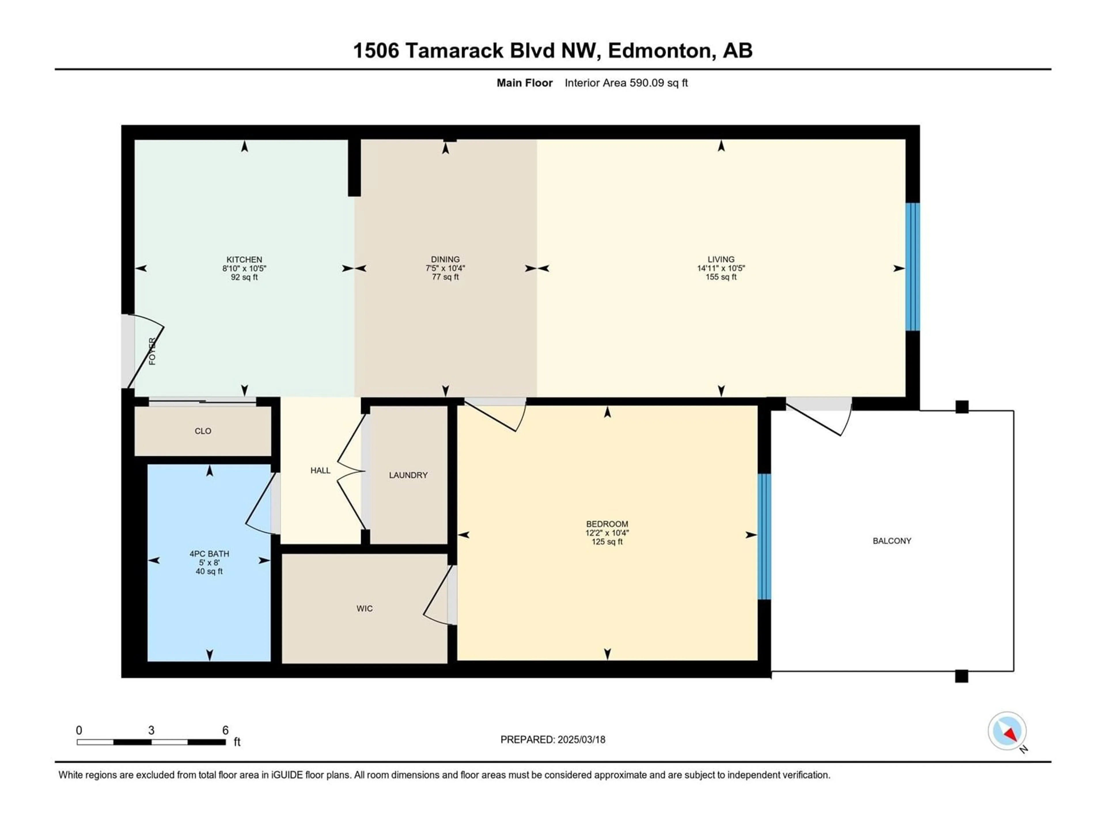 Floor plan for #220 - 1506 TAMARACK BV, Edmonton Alberta T6T2J5