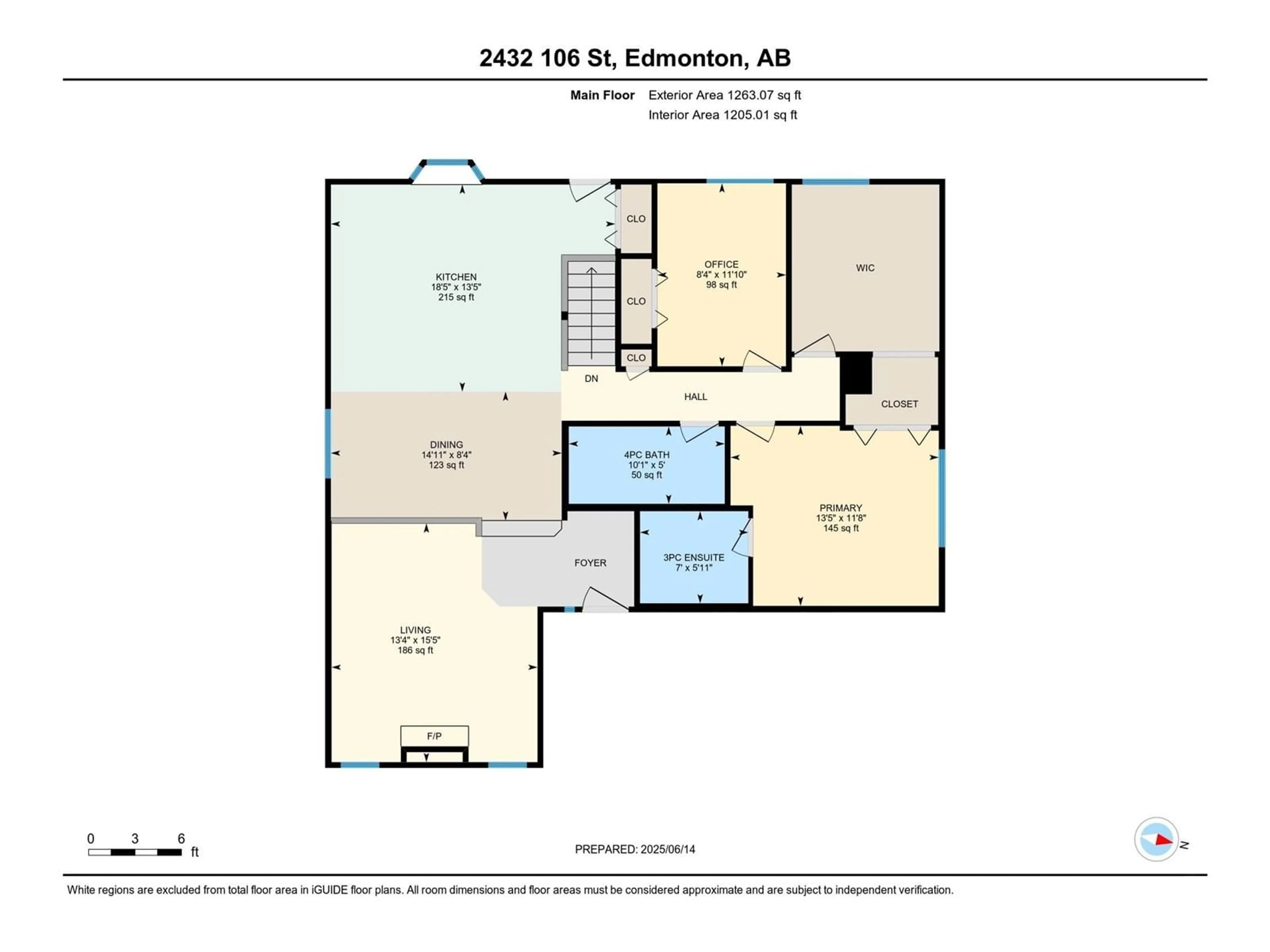 Floor plan for 2432 106 ST, Edmonton Alberta T6J4K5