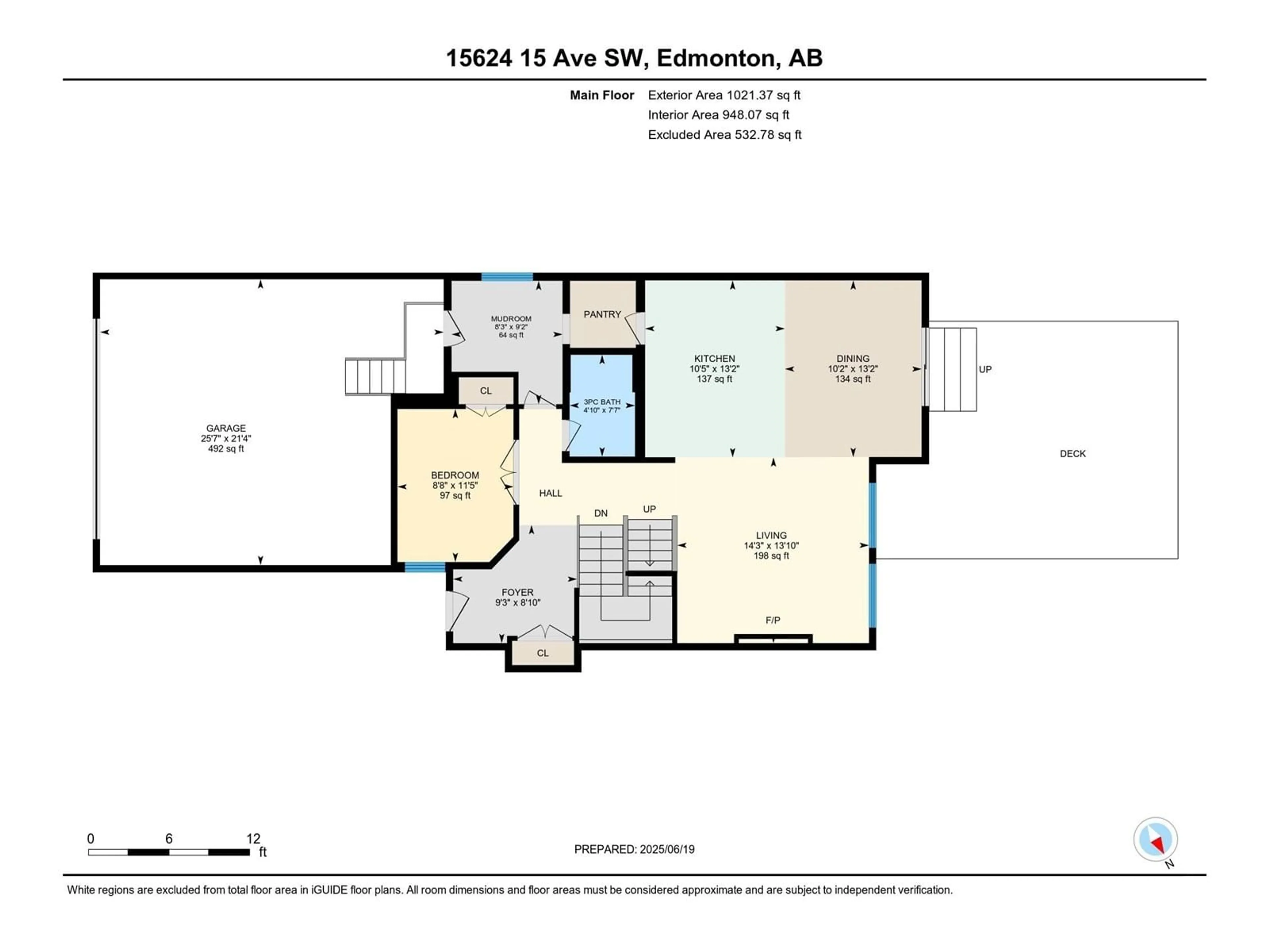Floor plan for SW - 15624 15 AV, Edmonton Alberta T6W4K8