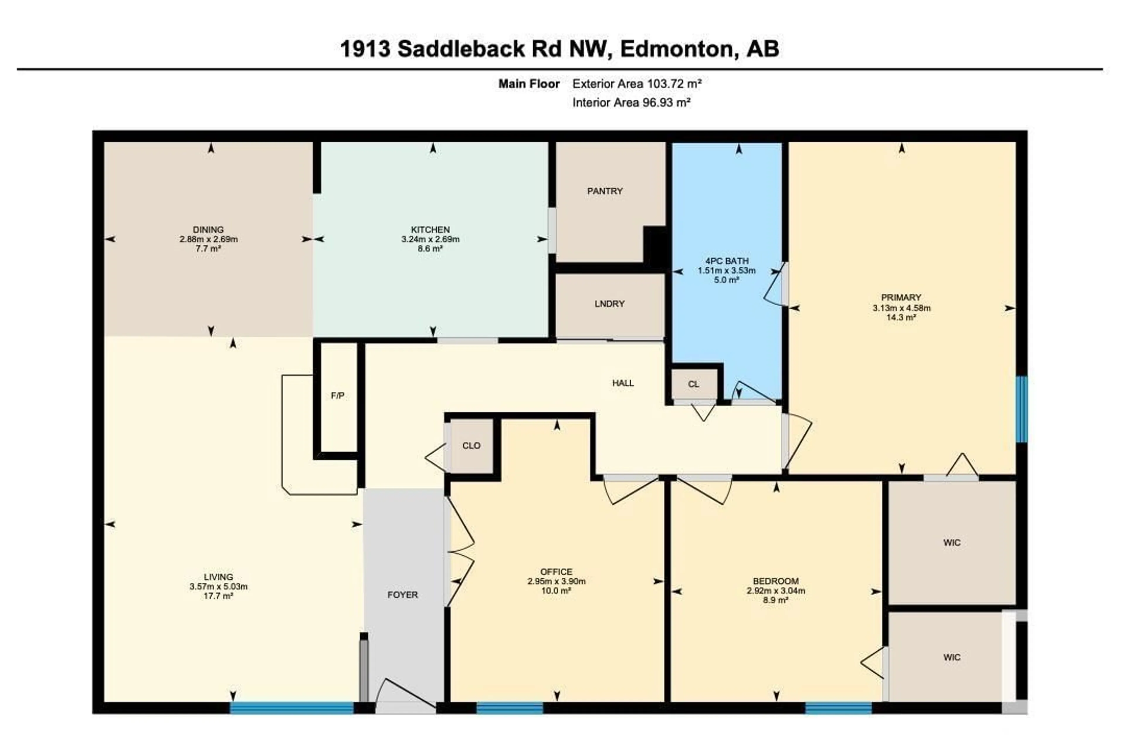 Floor plan for 1913 SADDLEBACK RD, Edmonton Alberta T6J5M9