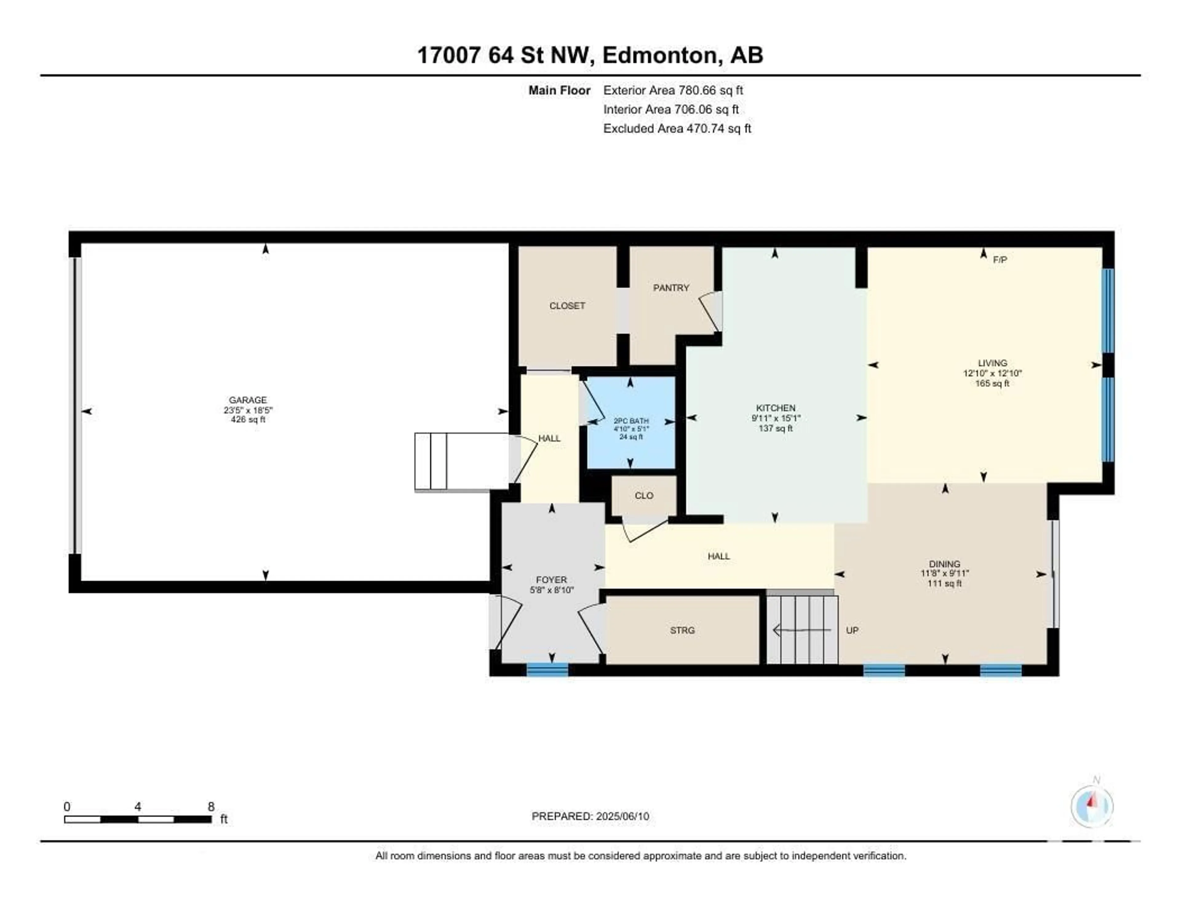 Floor plan for 17007 64 ST, Edmonton Alberta T5Y3X7