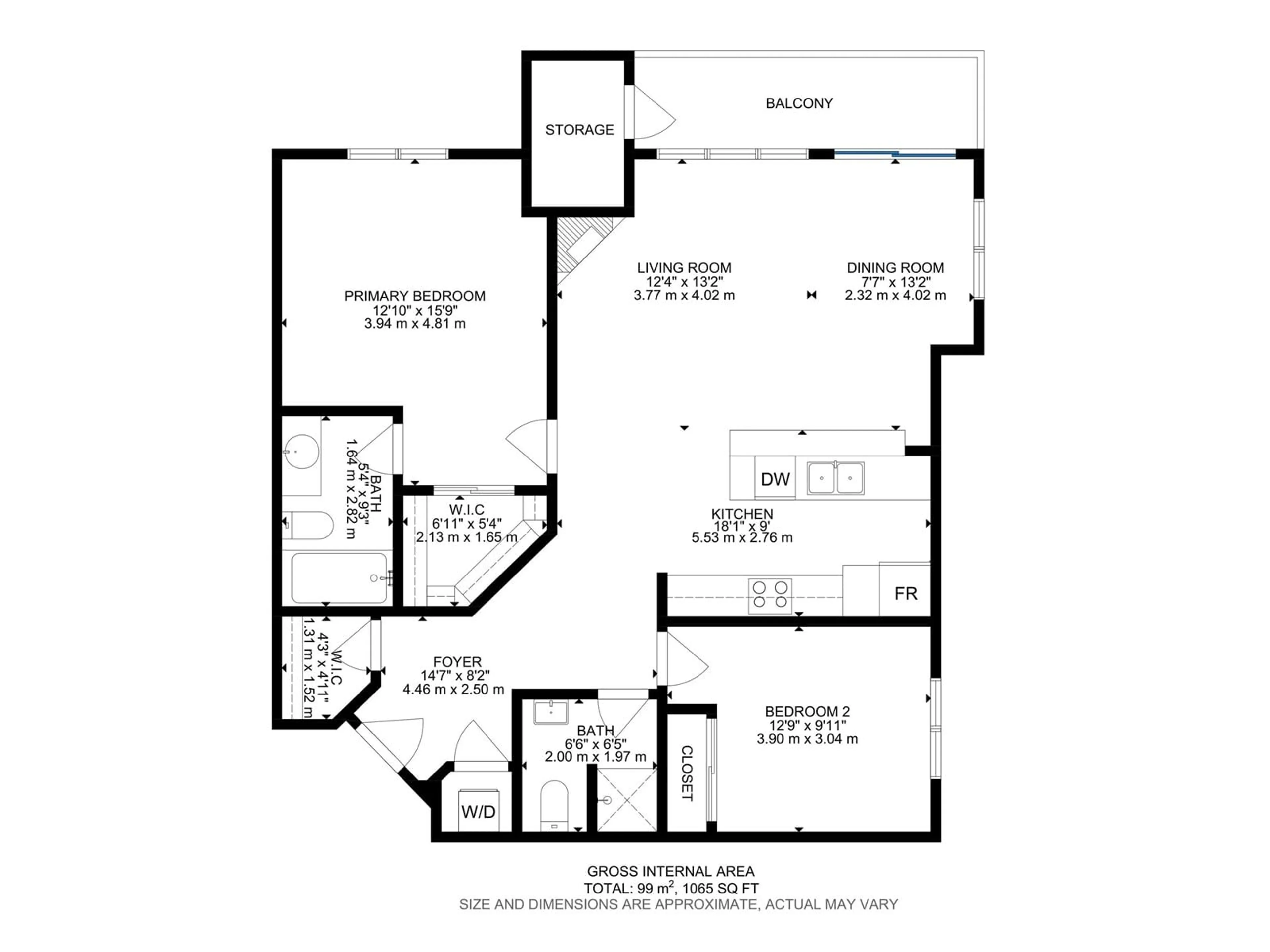 Floor plan for 232 10023 110 ST NW, Edmonton Alberta T5K1J5