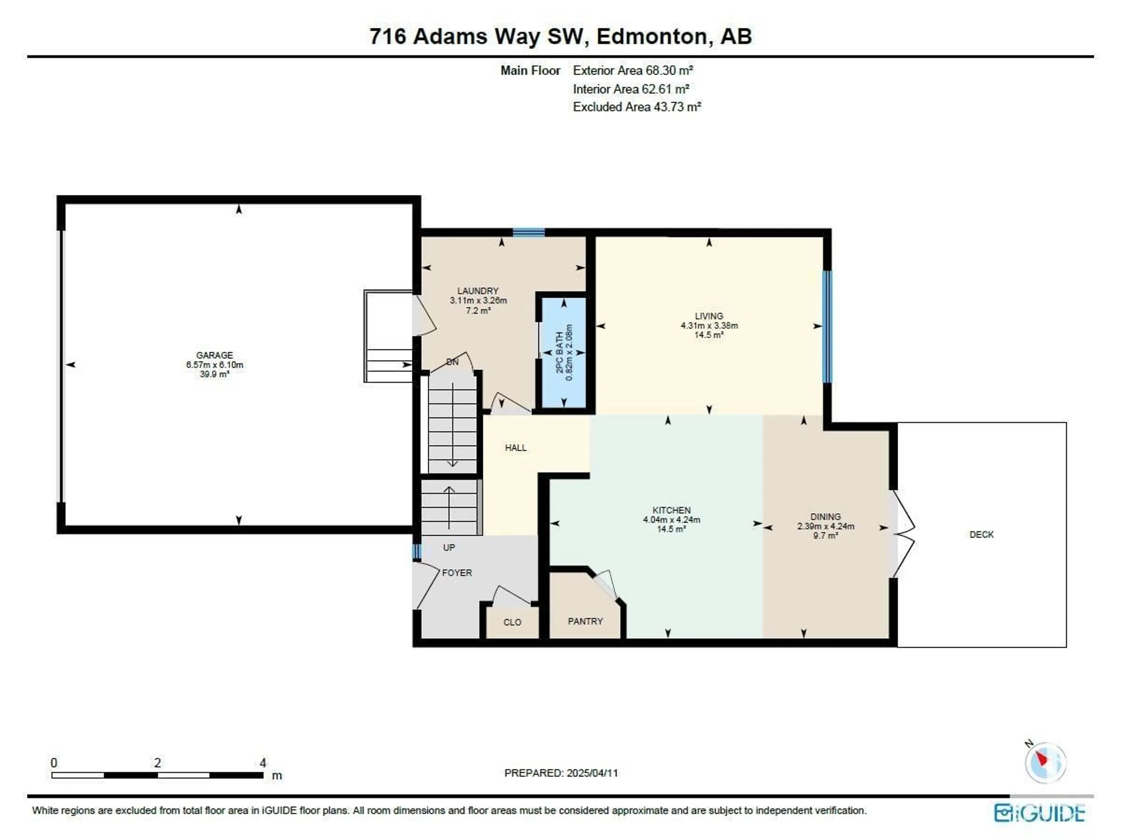Floor plan for 716 ADAMS WY, Edmonton Alberta T6W0K2