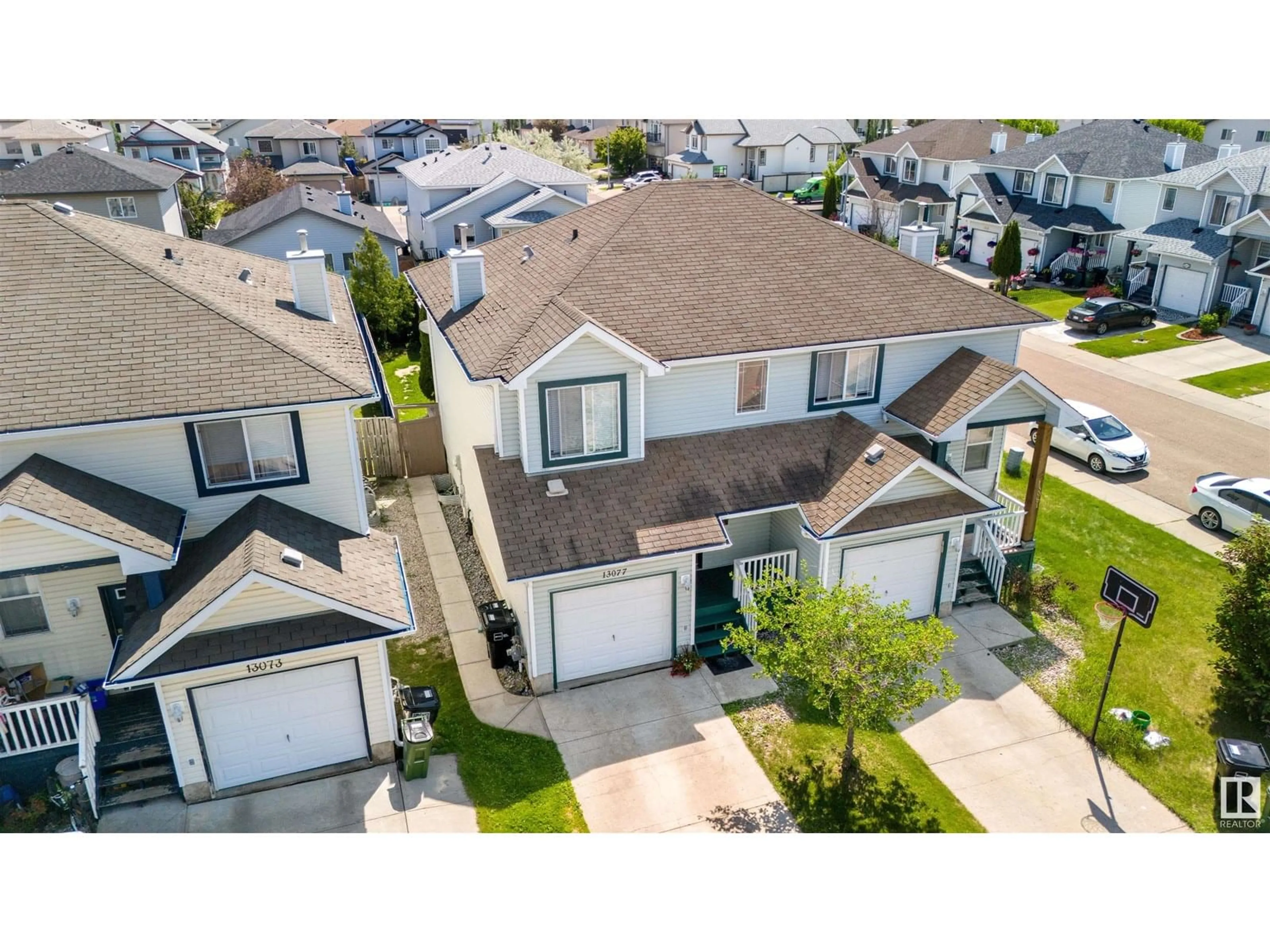 A pic from outside/outdoor area/front of a property/back of a property/a pic from drone, street for 13077 162A AV, Edmonton Alberta T6V1W1