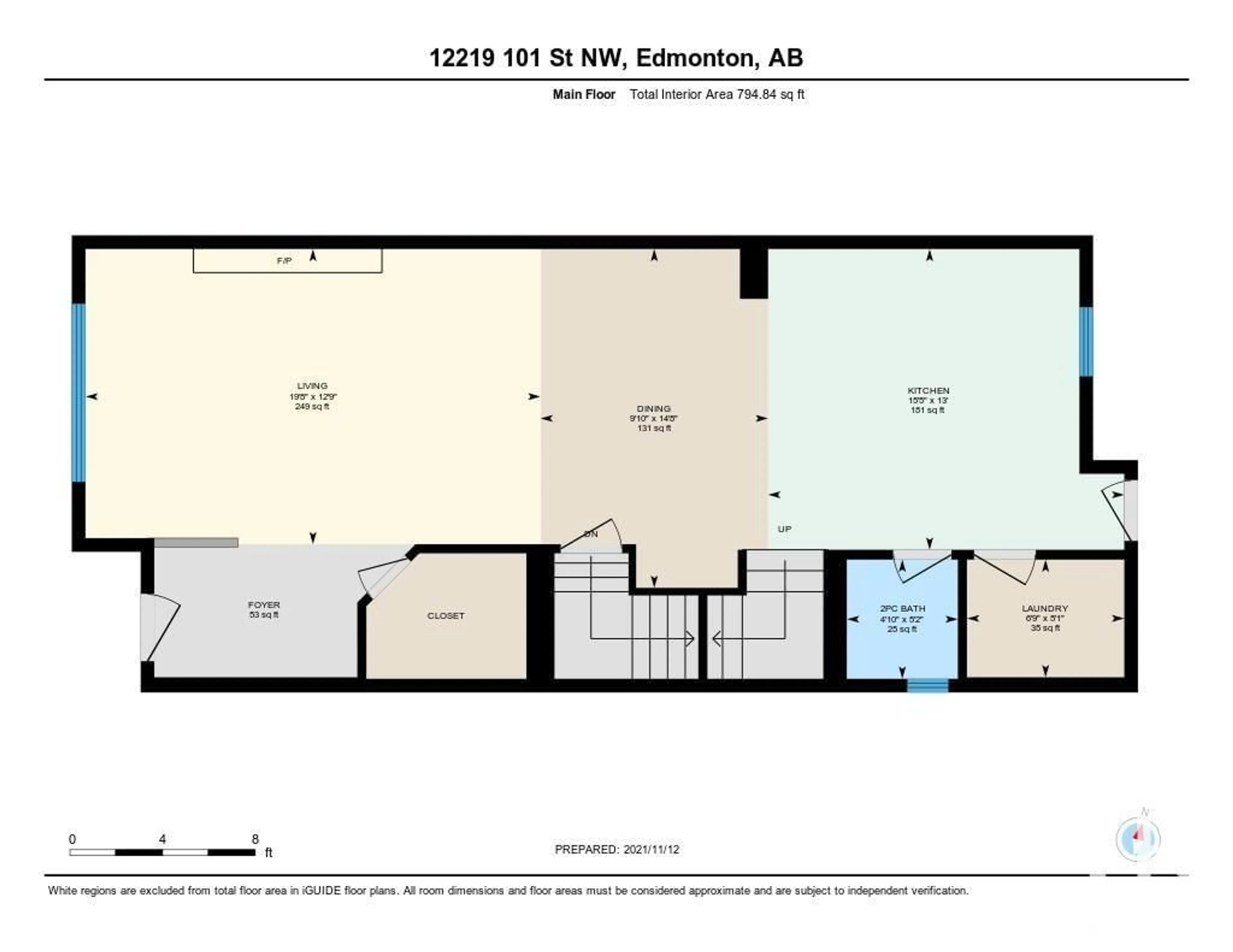 Floor plan for NW - 12219 101 ST, Edmonton Alberta T5G2C5