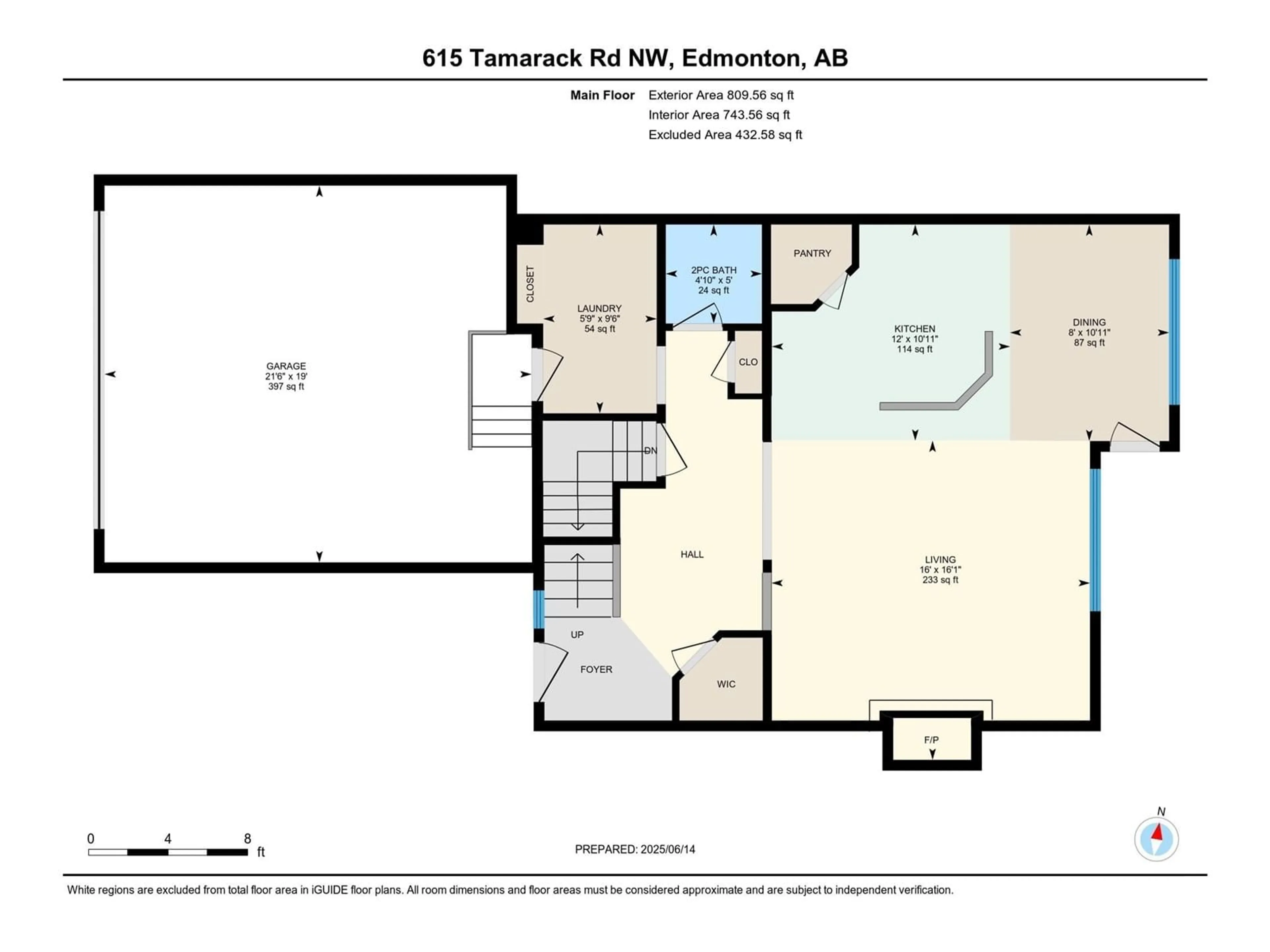 Floor plan for 615 TAMARACK RD, Edmonton Alberta T6T0J3
