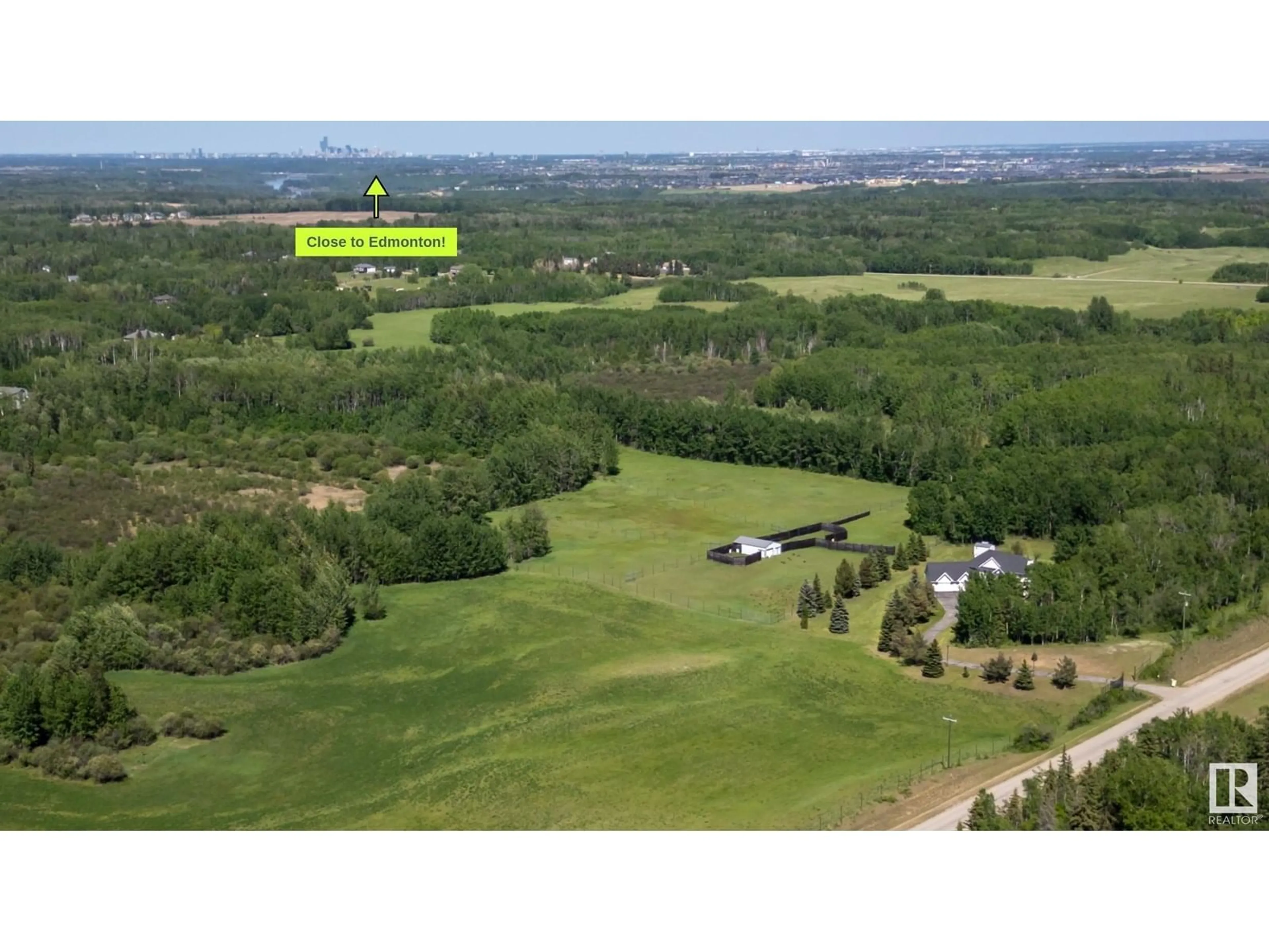 A pic from outside/outdoor area/front of a property/back of a property/a pic from drone, forest/trees view for A - 26020 TWP RD 511, Rural Parkland County Alberta T7Y1B2