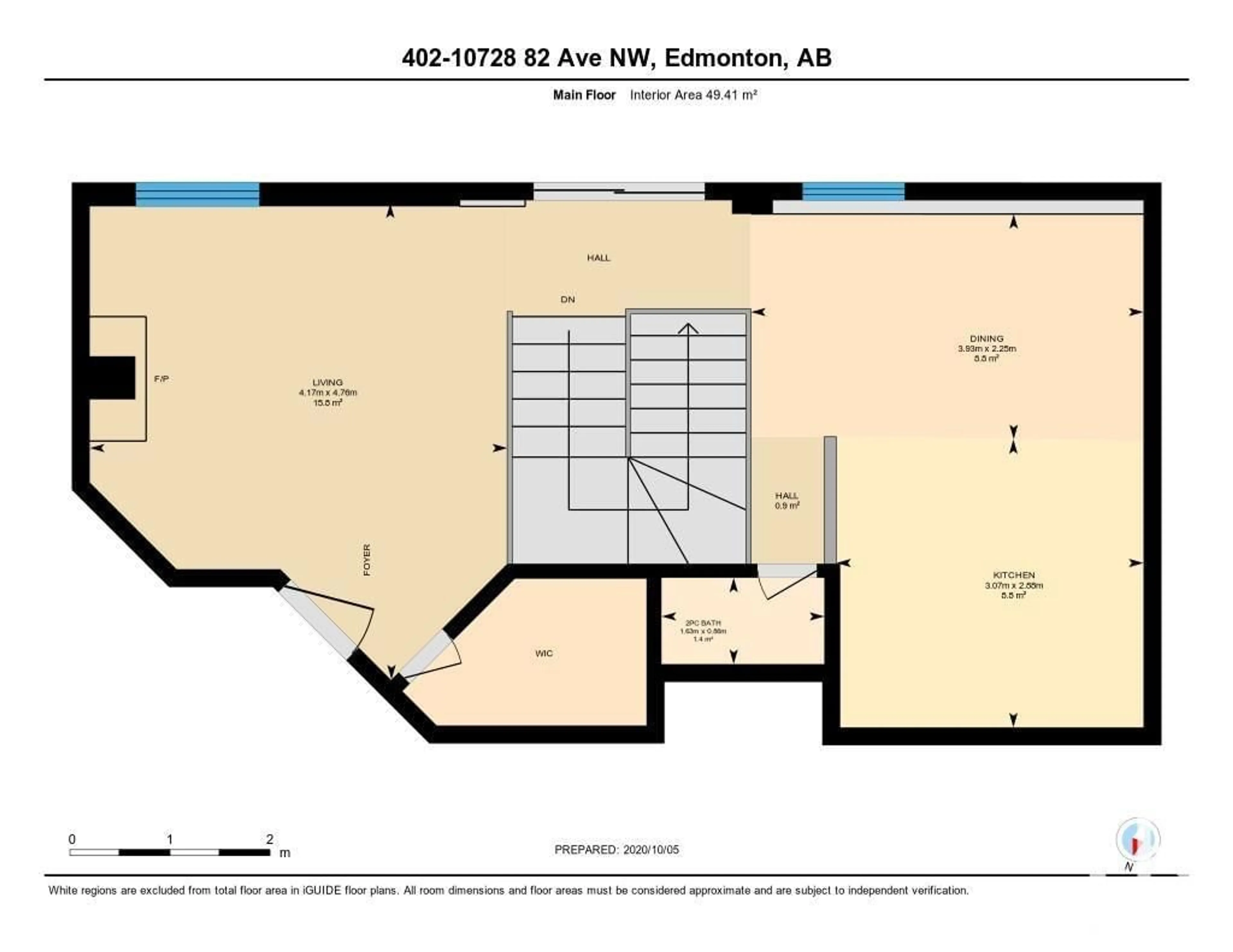 Floor plan for #402 - 10728 82 AV, Edmonton Alberta T6E6P5