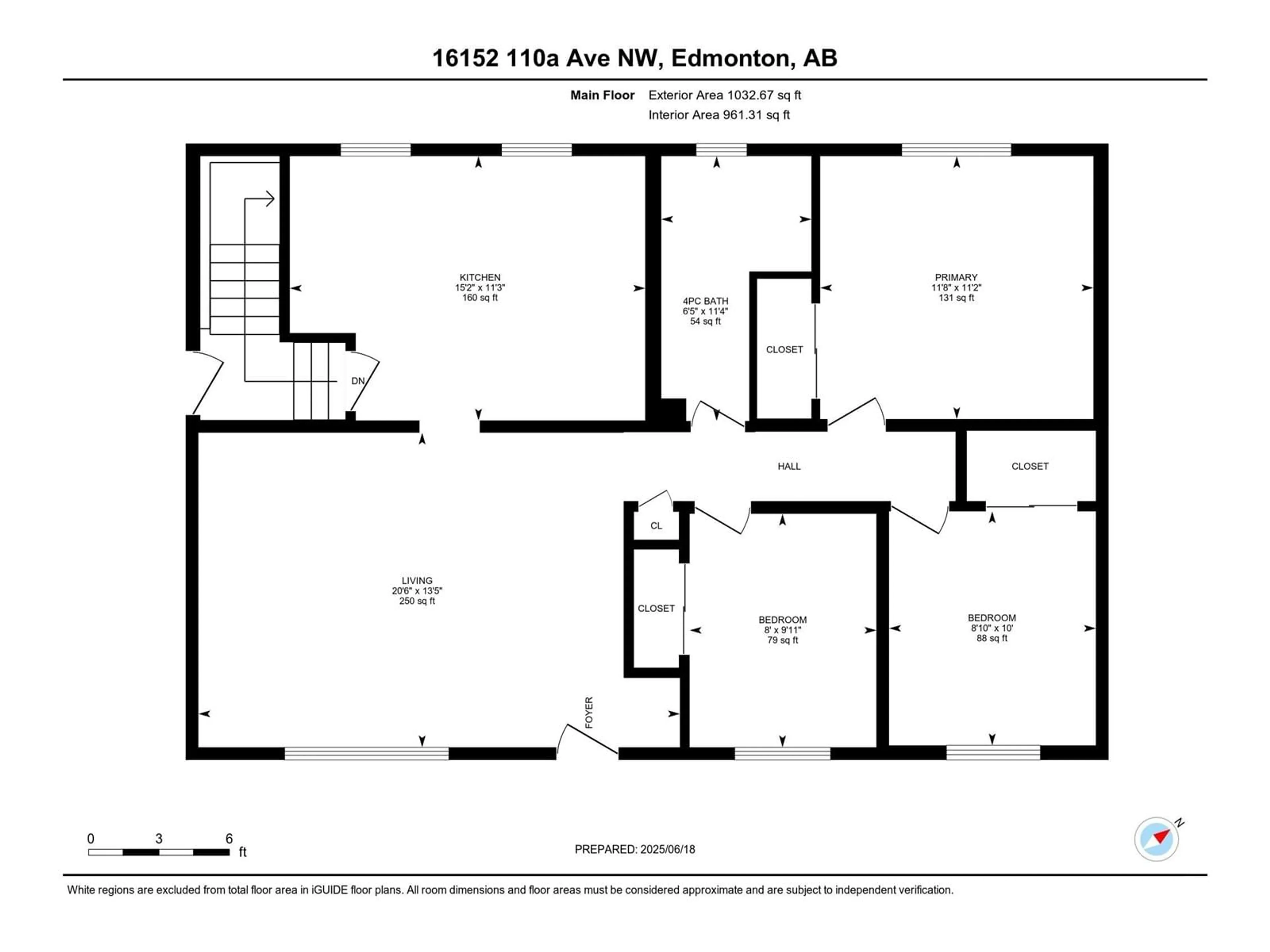 Floor plan for 16152 110A AV, Edmonton Alberta T5P1J1