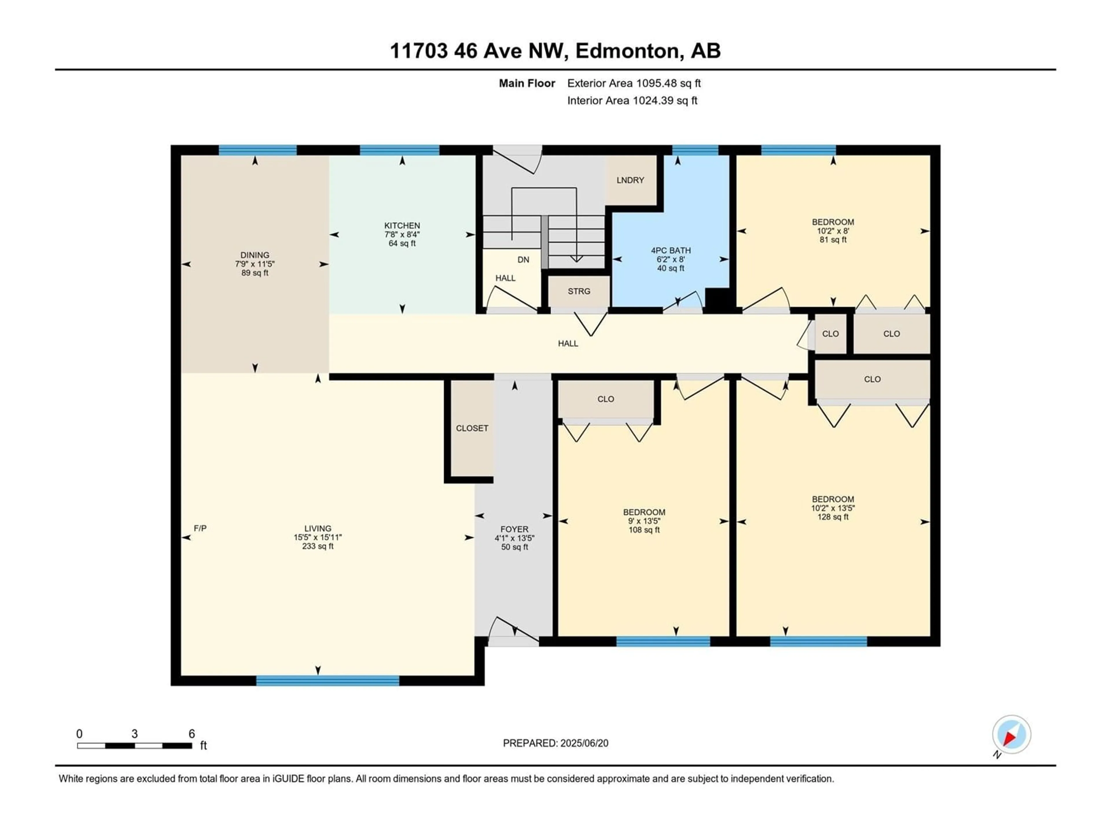 Floor plan for 11703 46 AV, Edmonton Alberta T6H0A6