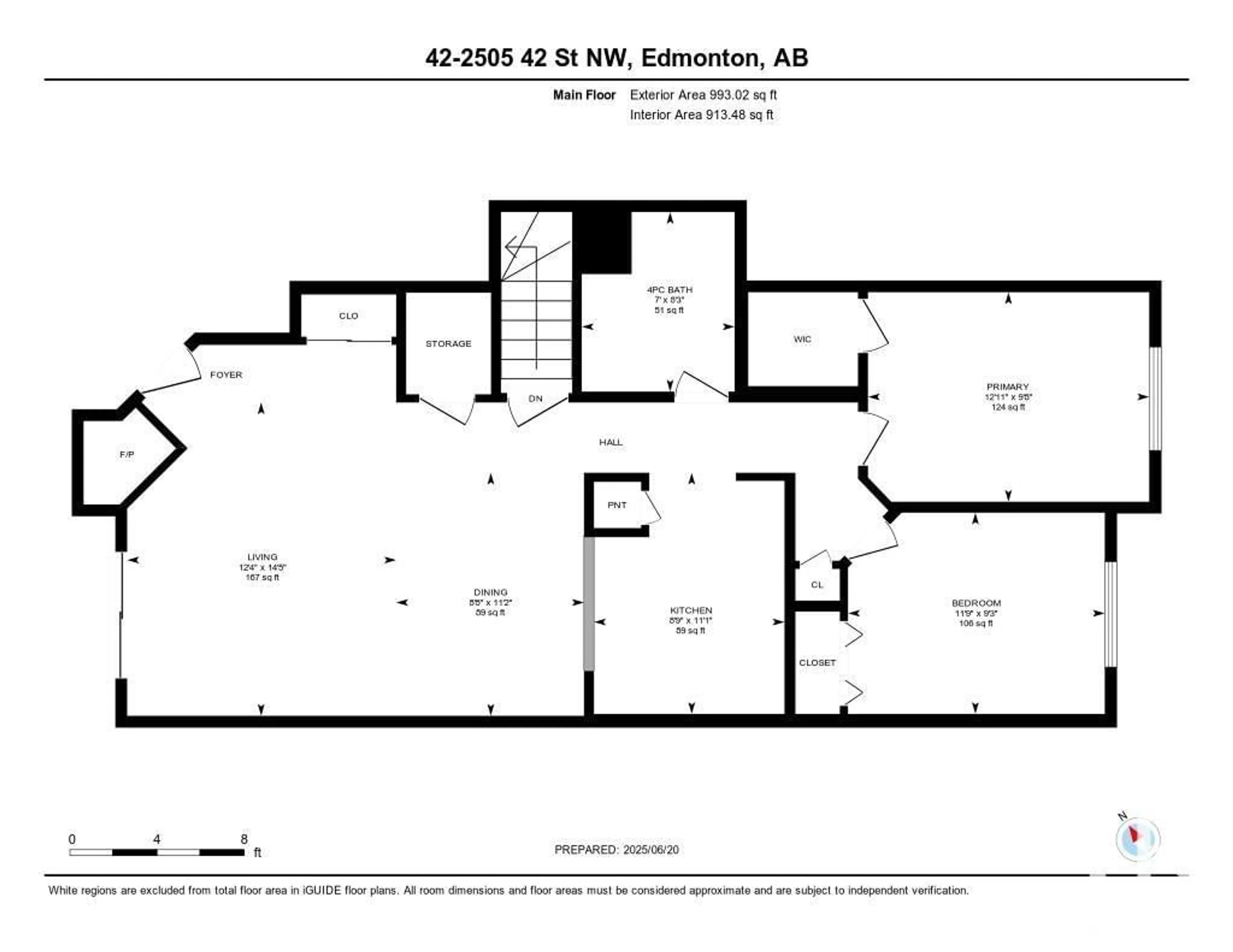 Floor plan for 42 - 2505 42 ST, Edmonton Alberta T6L7G8