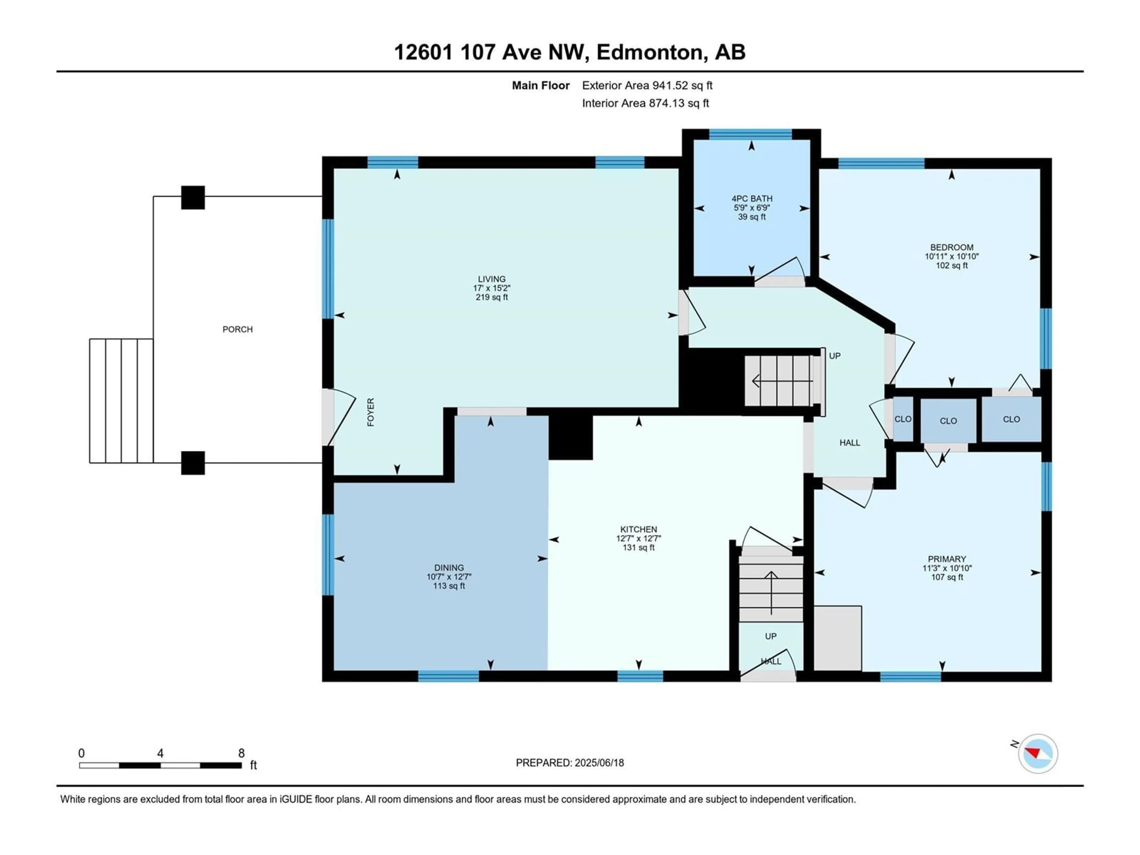 Floor plan for 12601 107 AV, Edmonton Alberta T5M1Z5