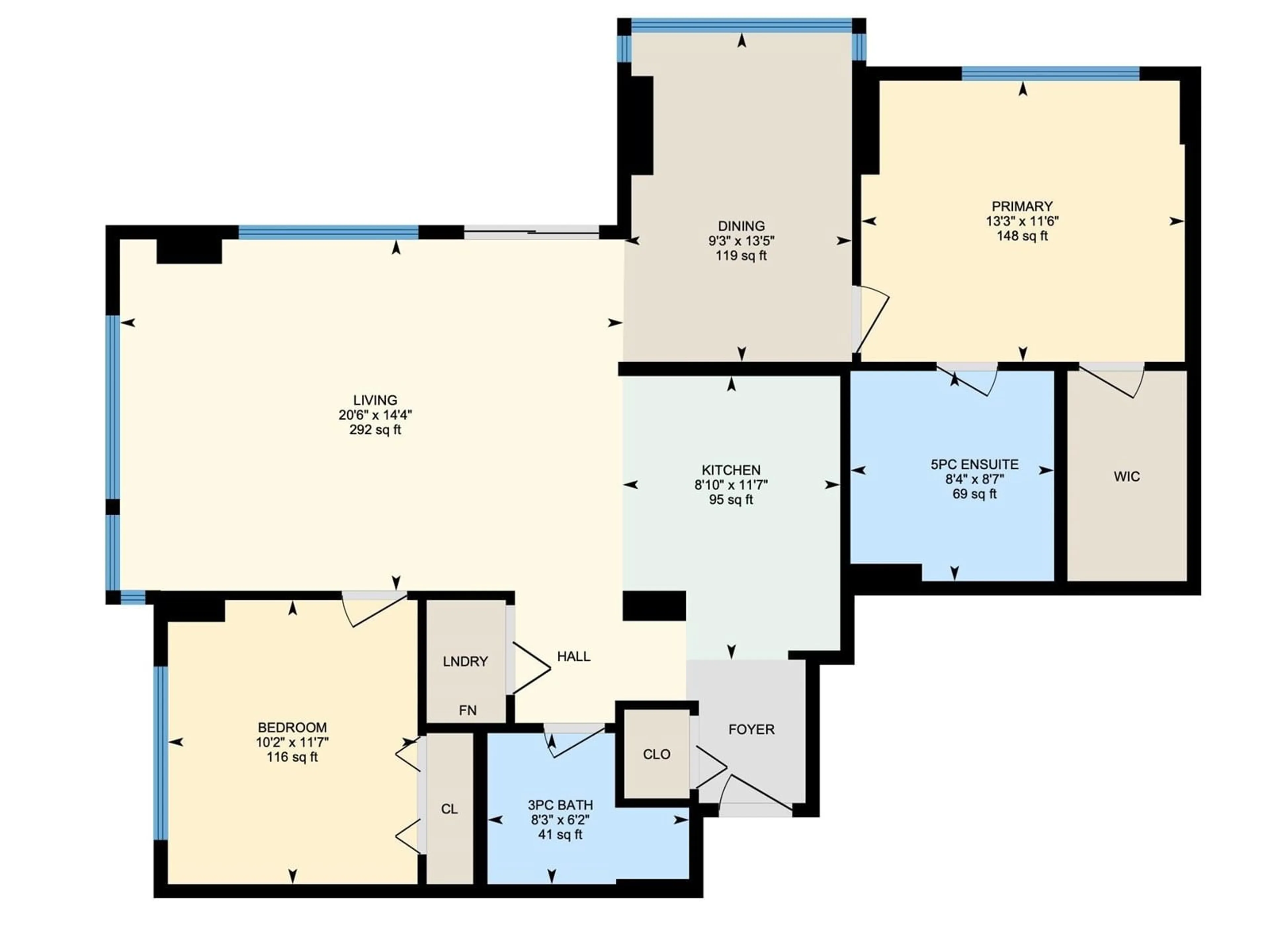 Floor plan for #602 - 10046 117 ST, Edmonton Alberta T5K1X2