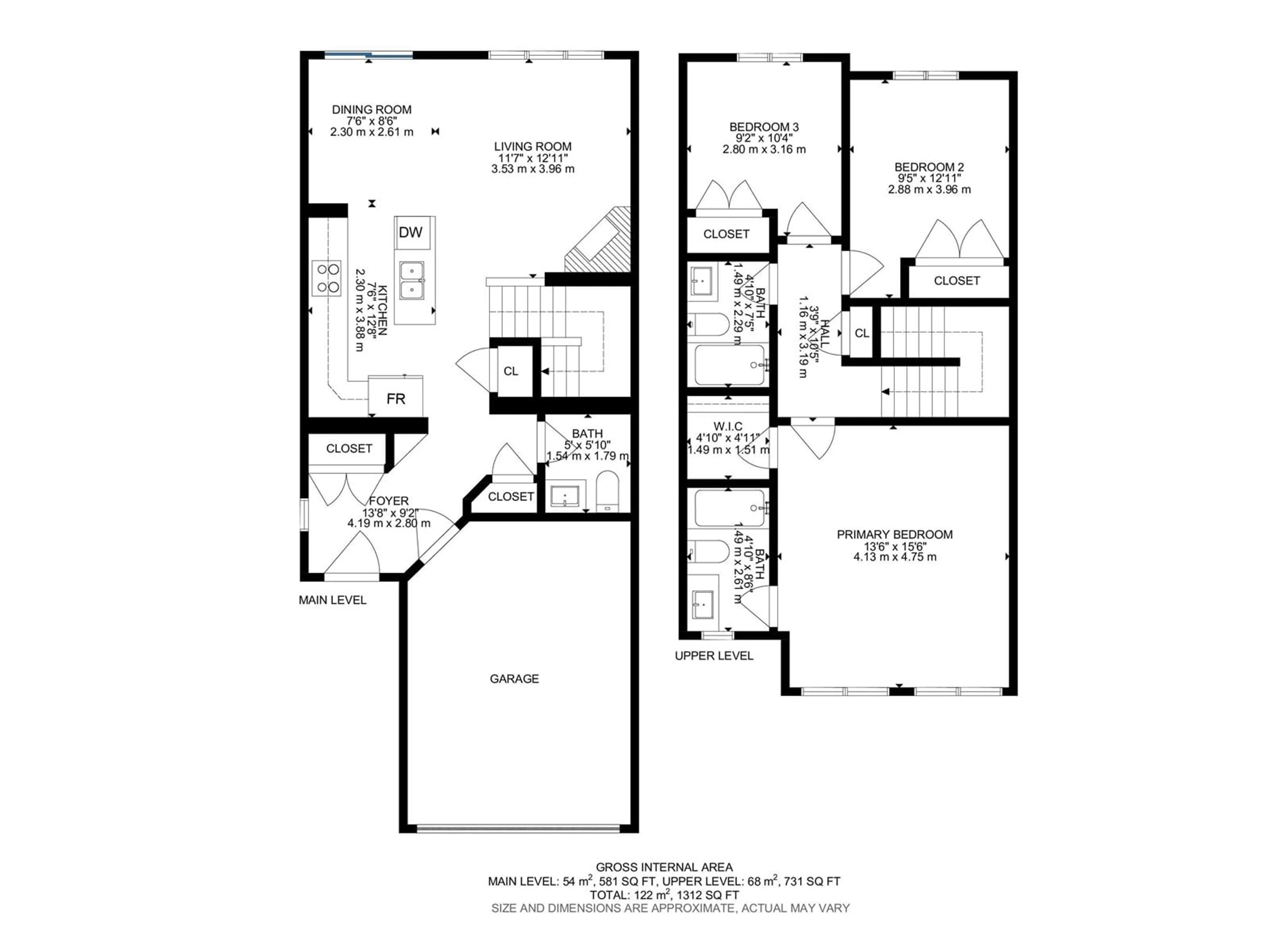 Floor plan for 611 40 AV, Edmonton Alberta T6T0T5