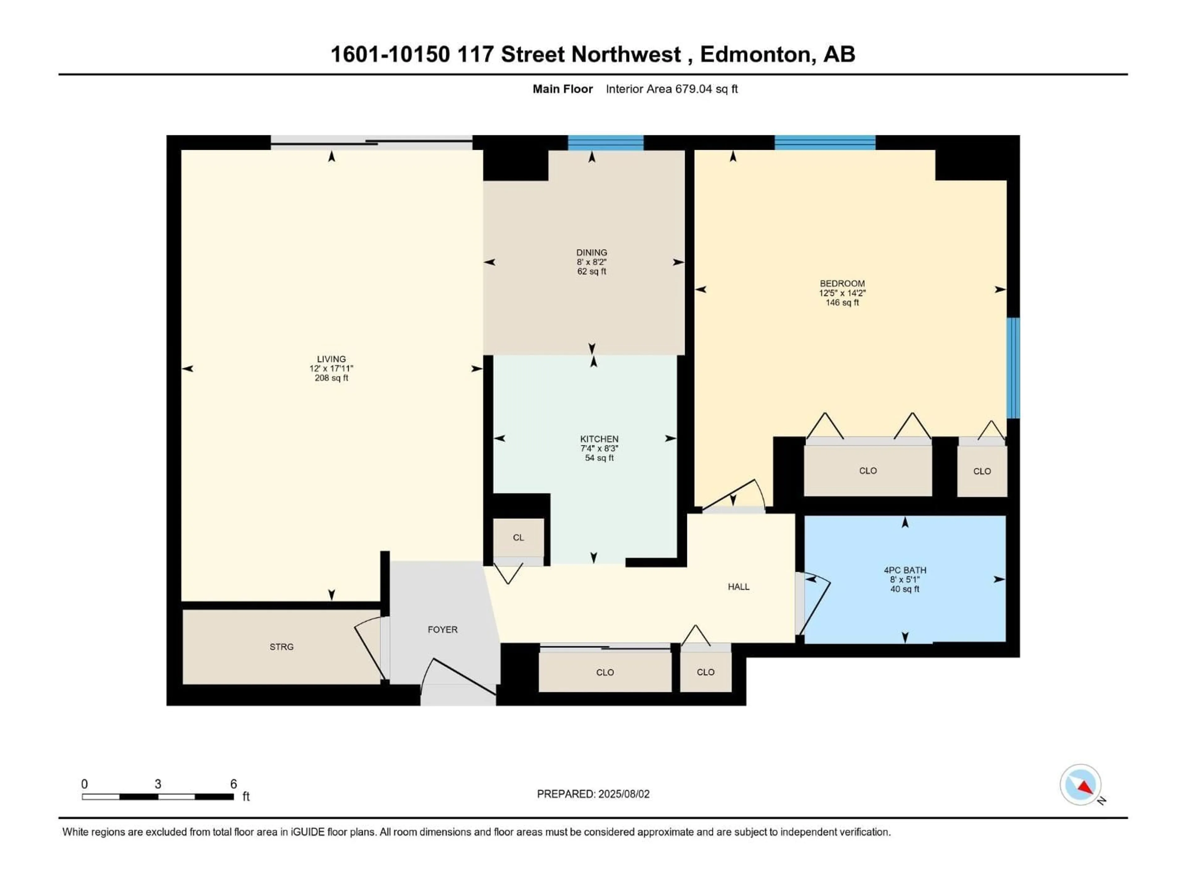 Floor plan for #1601 - 10150 117 ST, Edmonton Alberta T5K2J2
