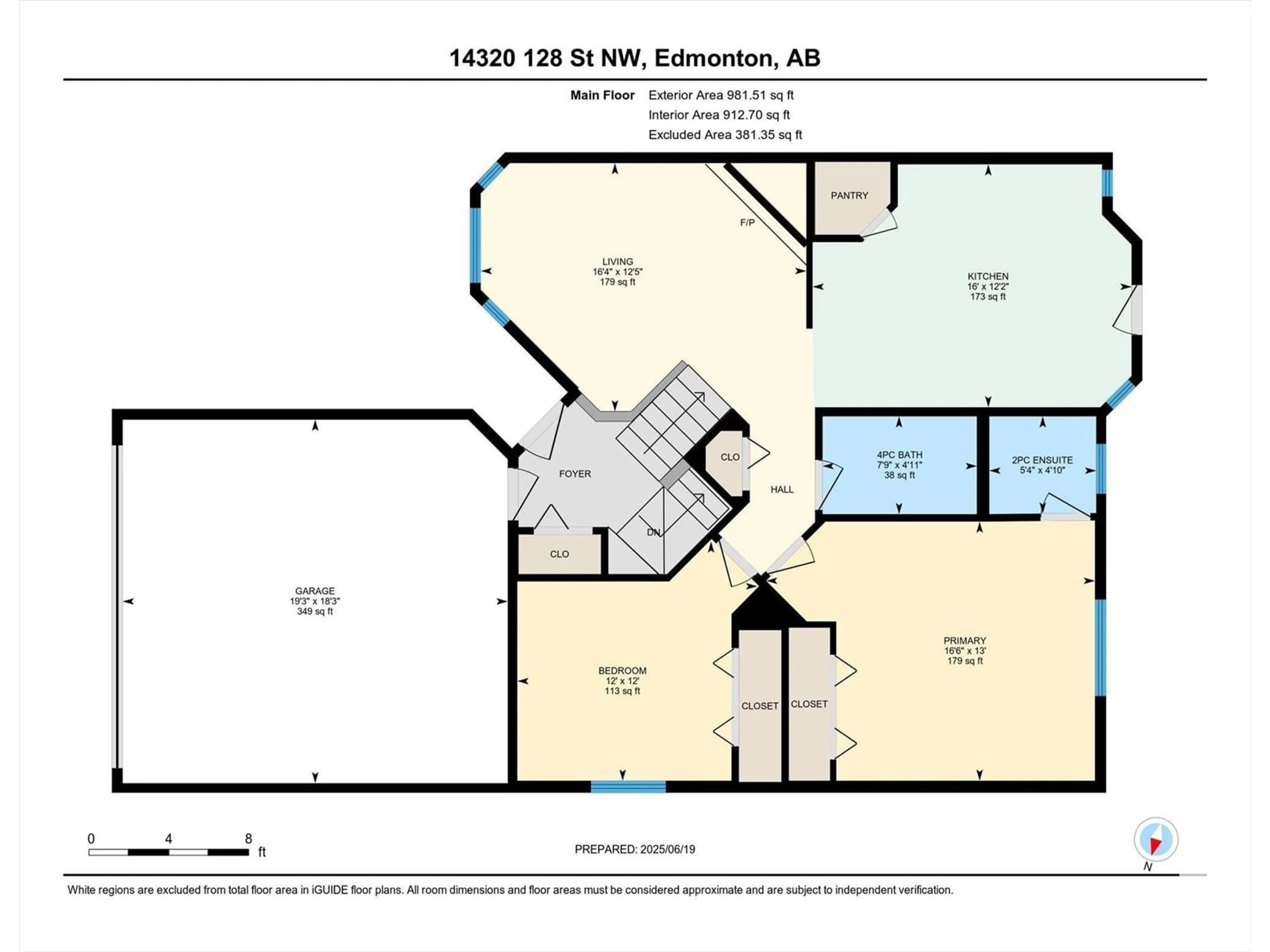 Floor plan for NW - 14320 128 ST, Edmonton Alberta T6V1C9