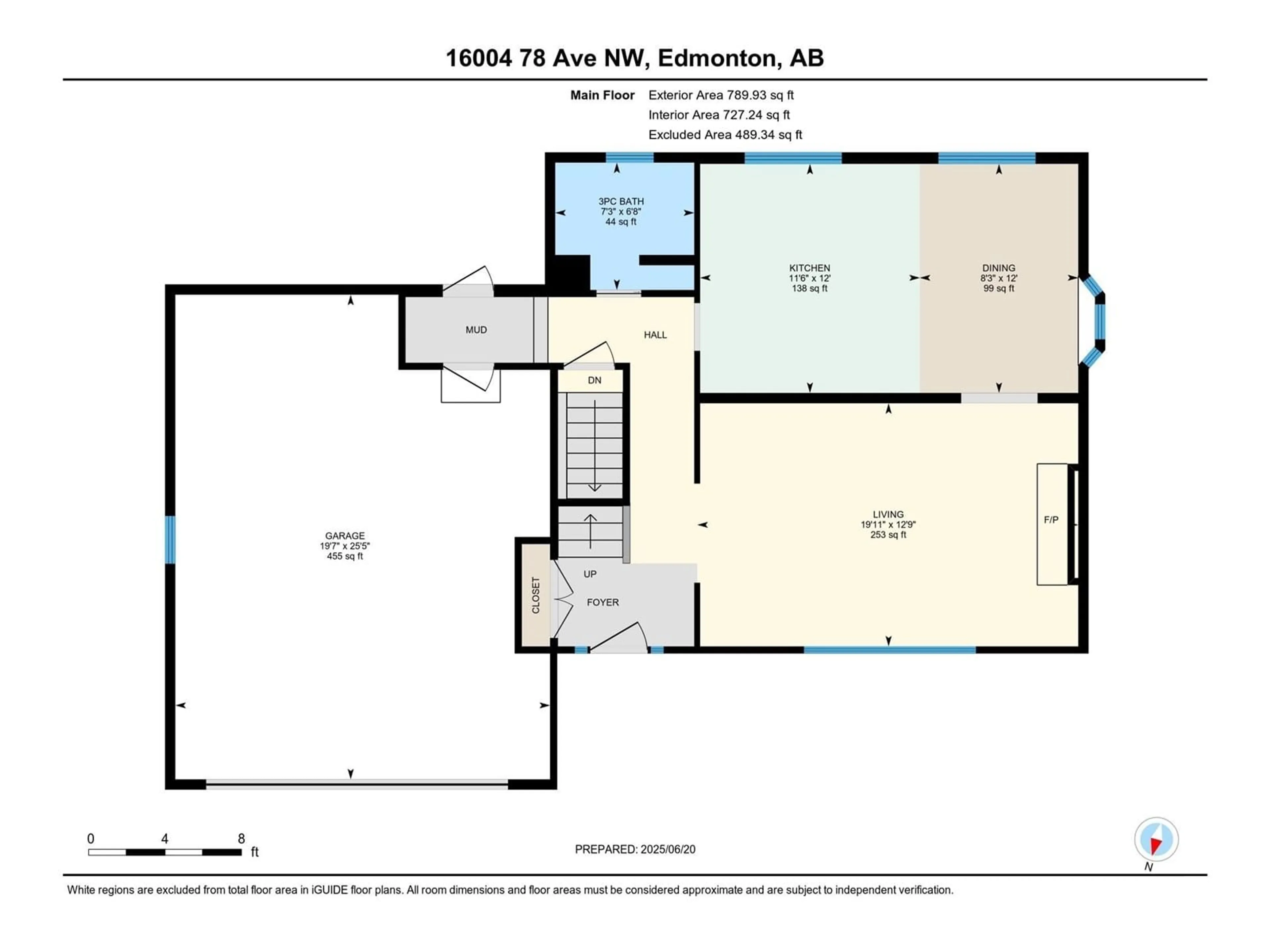 Floor plan for 16004 78 AV, Edmonton Alberta T5R3E4