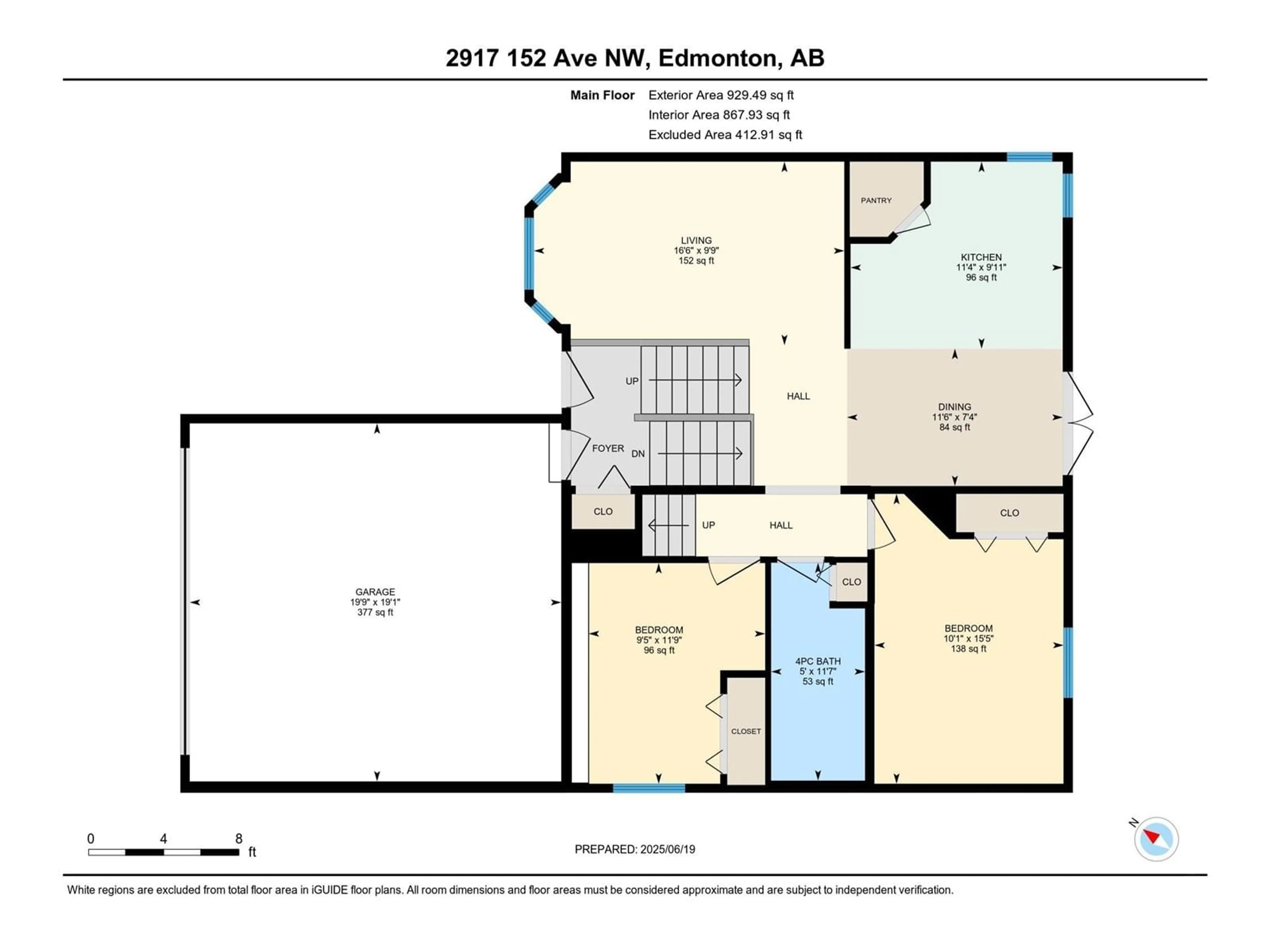 Floor plan for 2917 152 AV, Edmonton Alberta T5Y2Y4