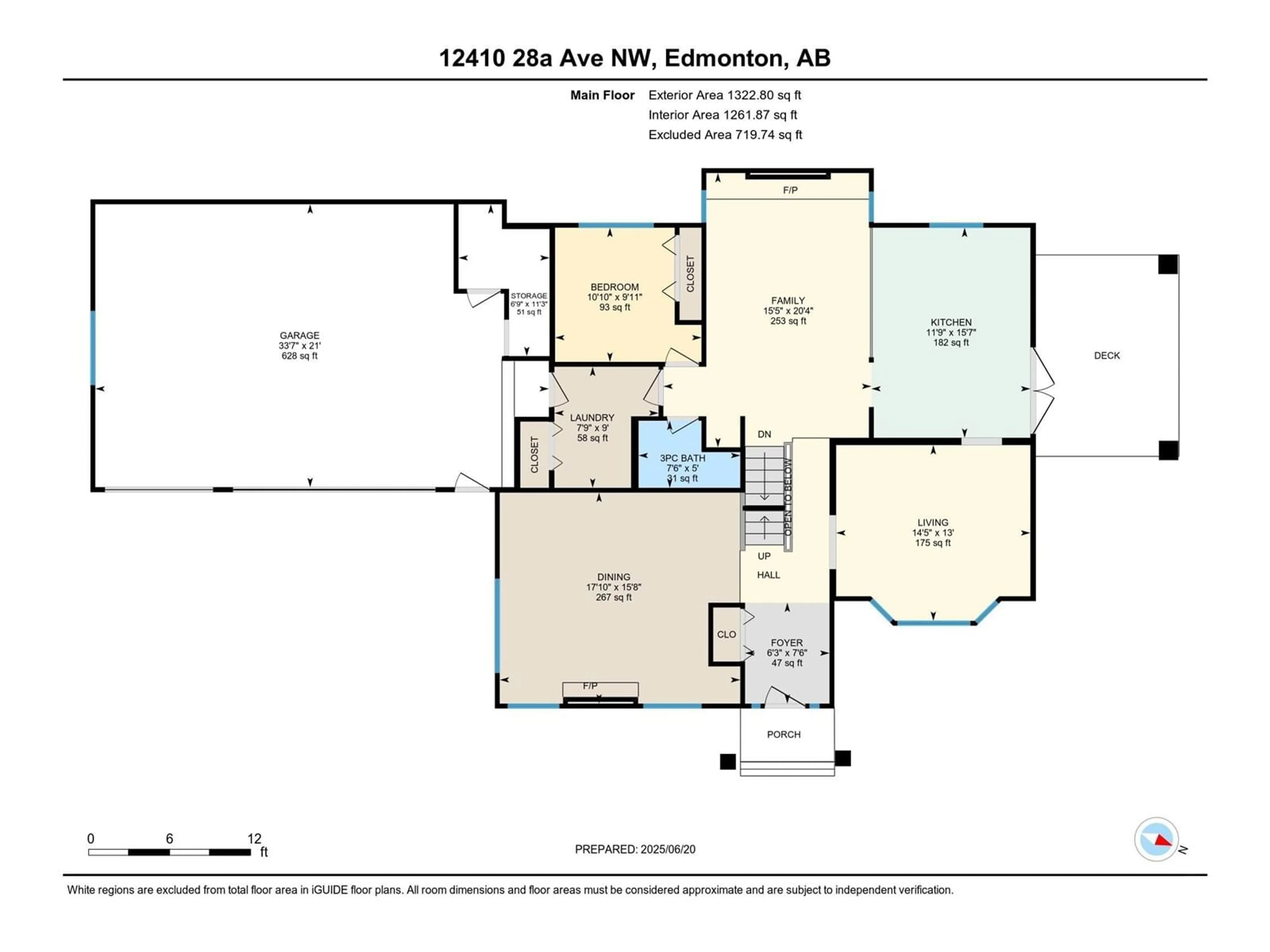 Floor plan for 12410 28A AV, Edmonton Alberta T6J4E1