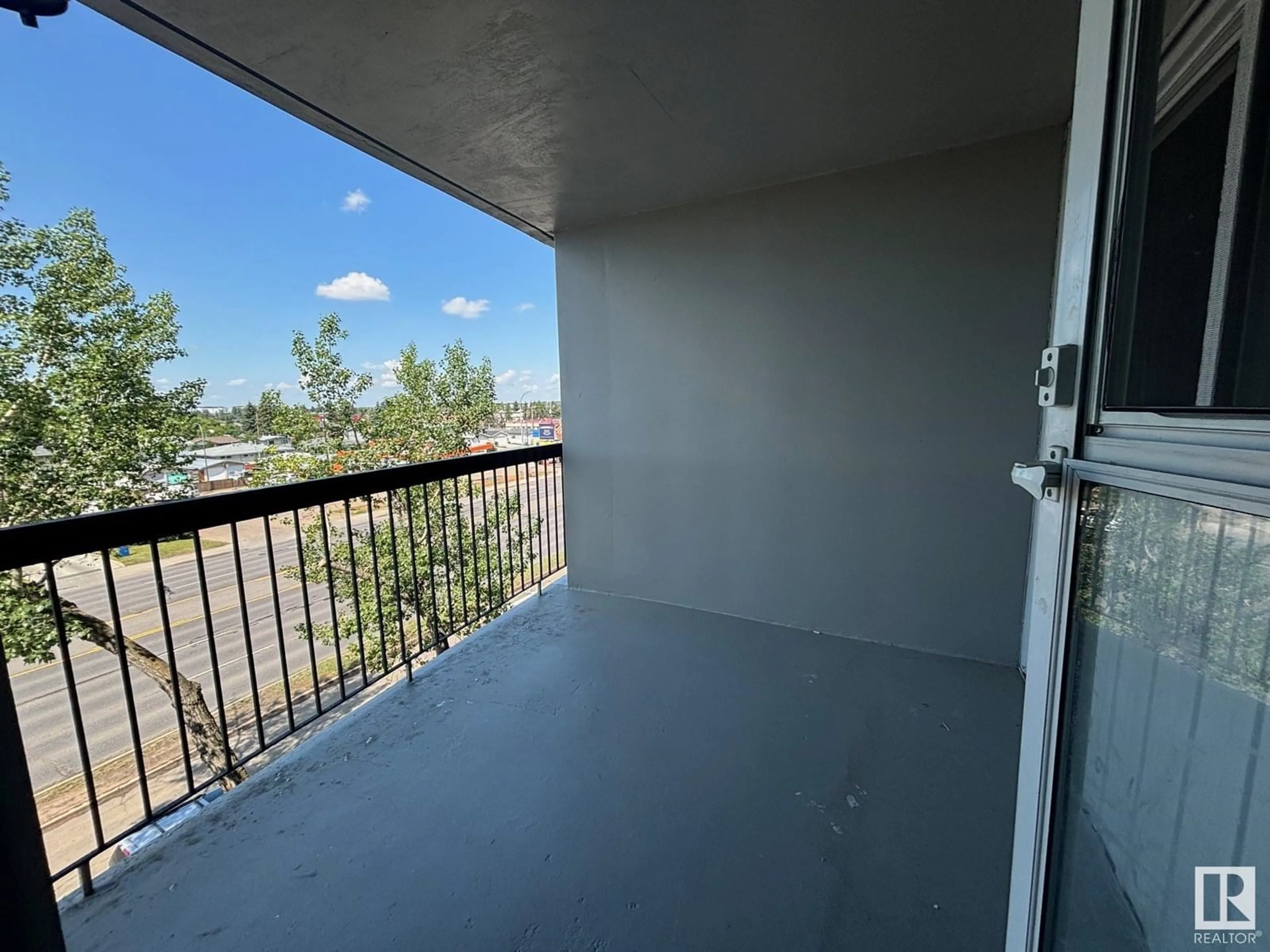 Balcony in the apartment, city buildings view from balcony for 43 - 13435 97 ST NW, Edmonton Alberta T5E4C8